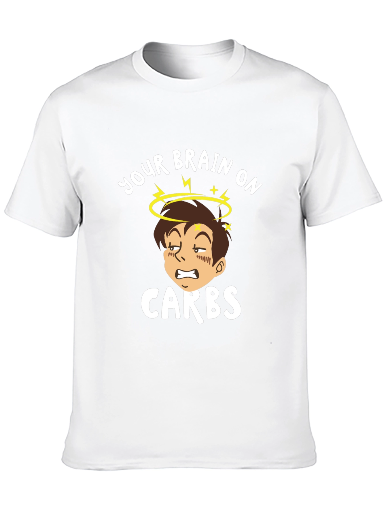 Camiseta Negra Tu Cerebro con Carbohidratos