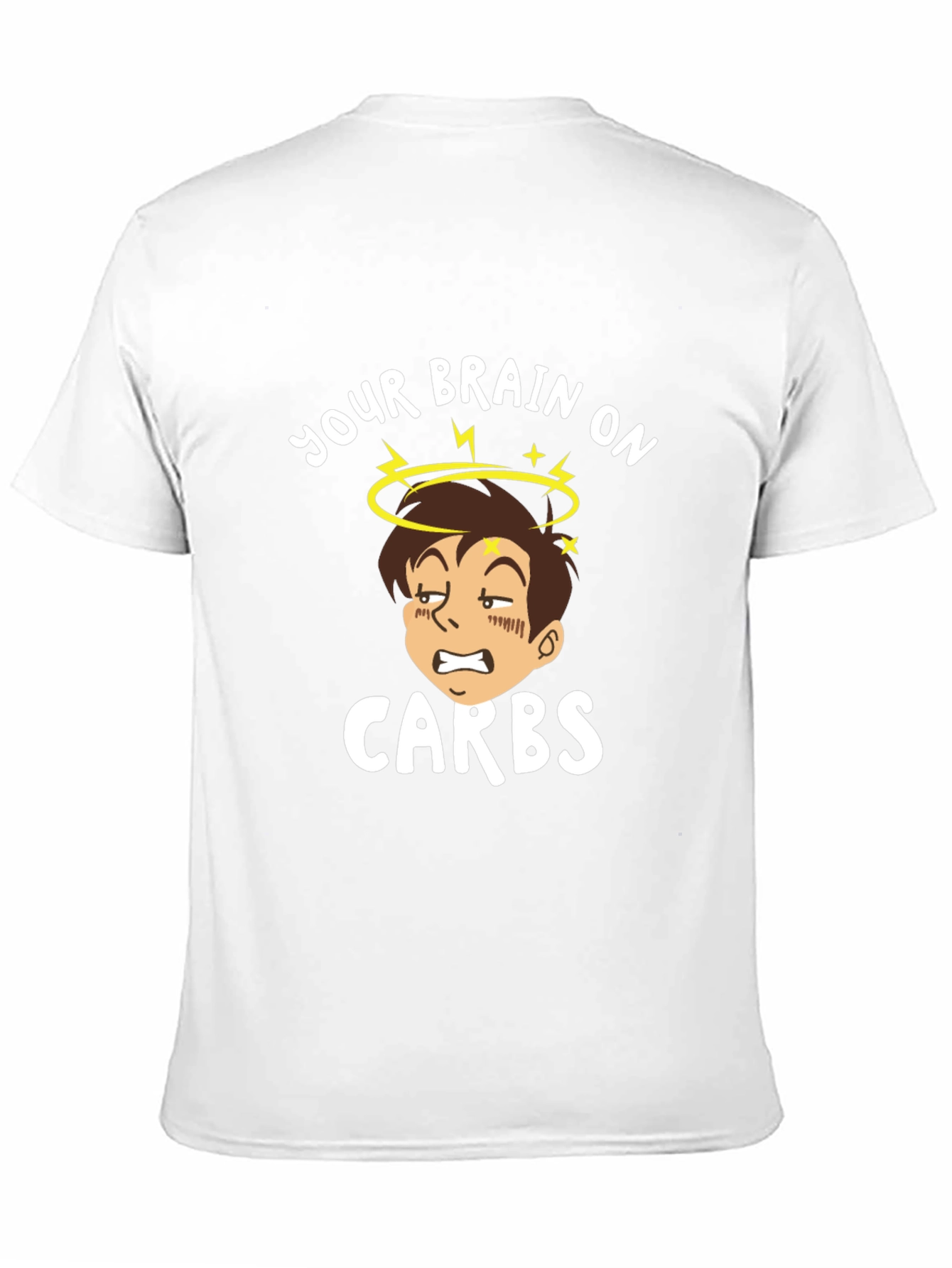 Camiseta Negra Tu Cerebro con Carbohidratos