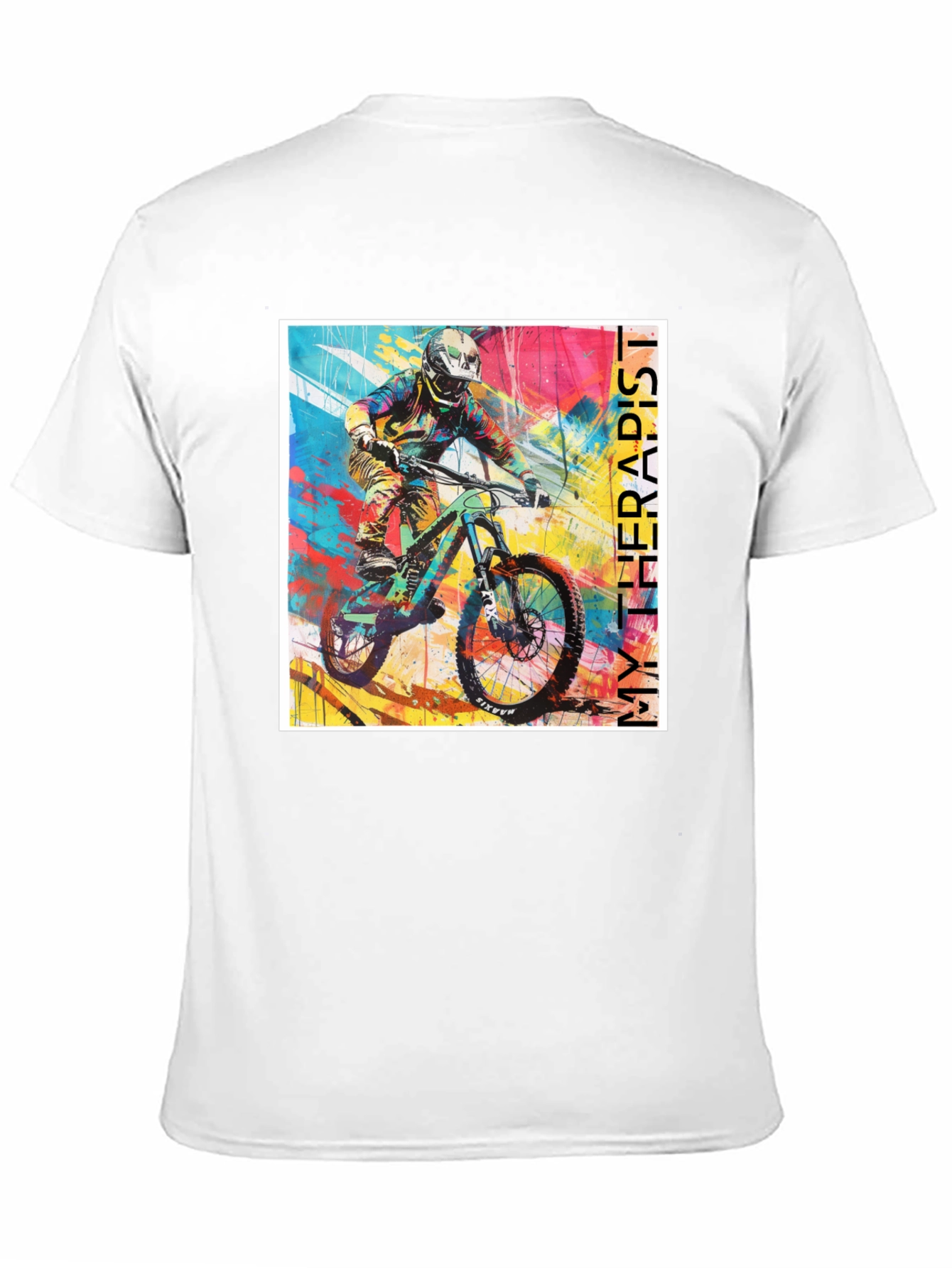 Camiseta Negra My Therapist para Bicicleta de Montaña