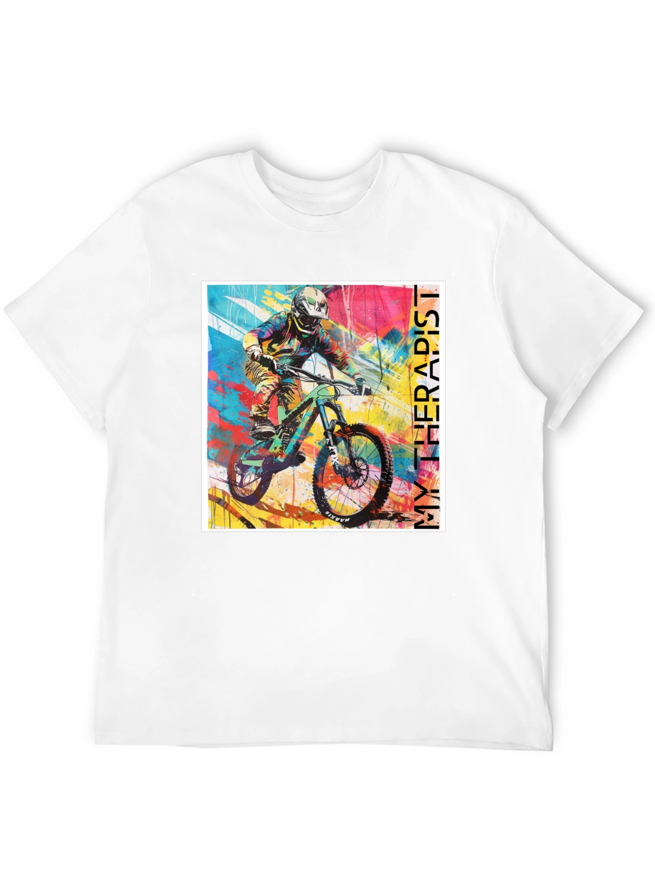Camiseta Negra My Therapist para Bicicleta de Montaña