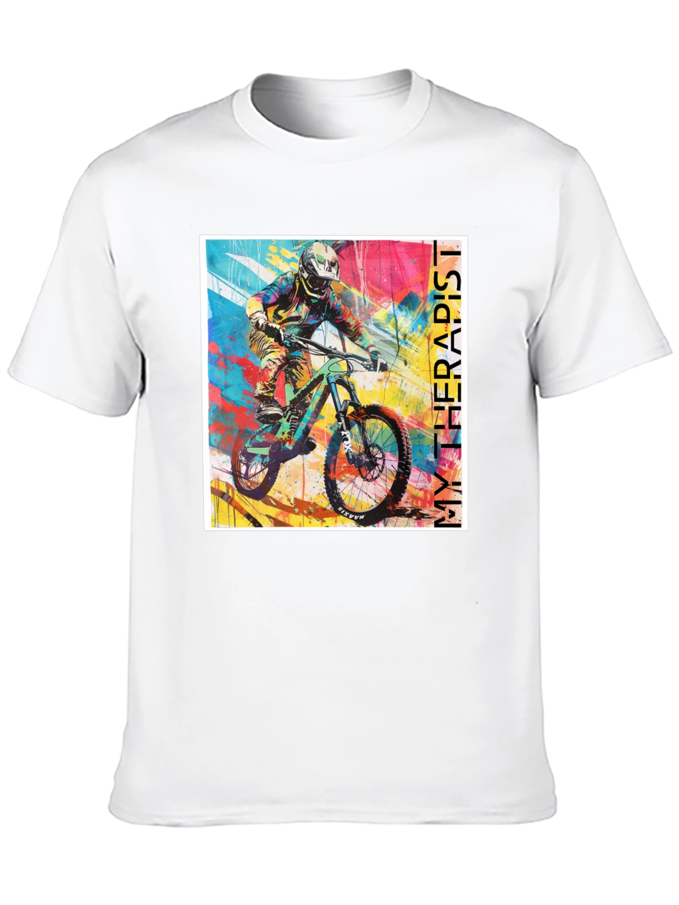 Camiseta Negra My Therapist para Bicicleta de Montaña