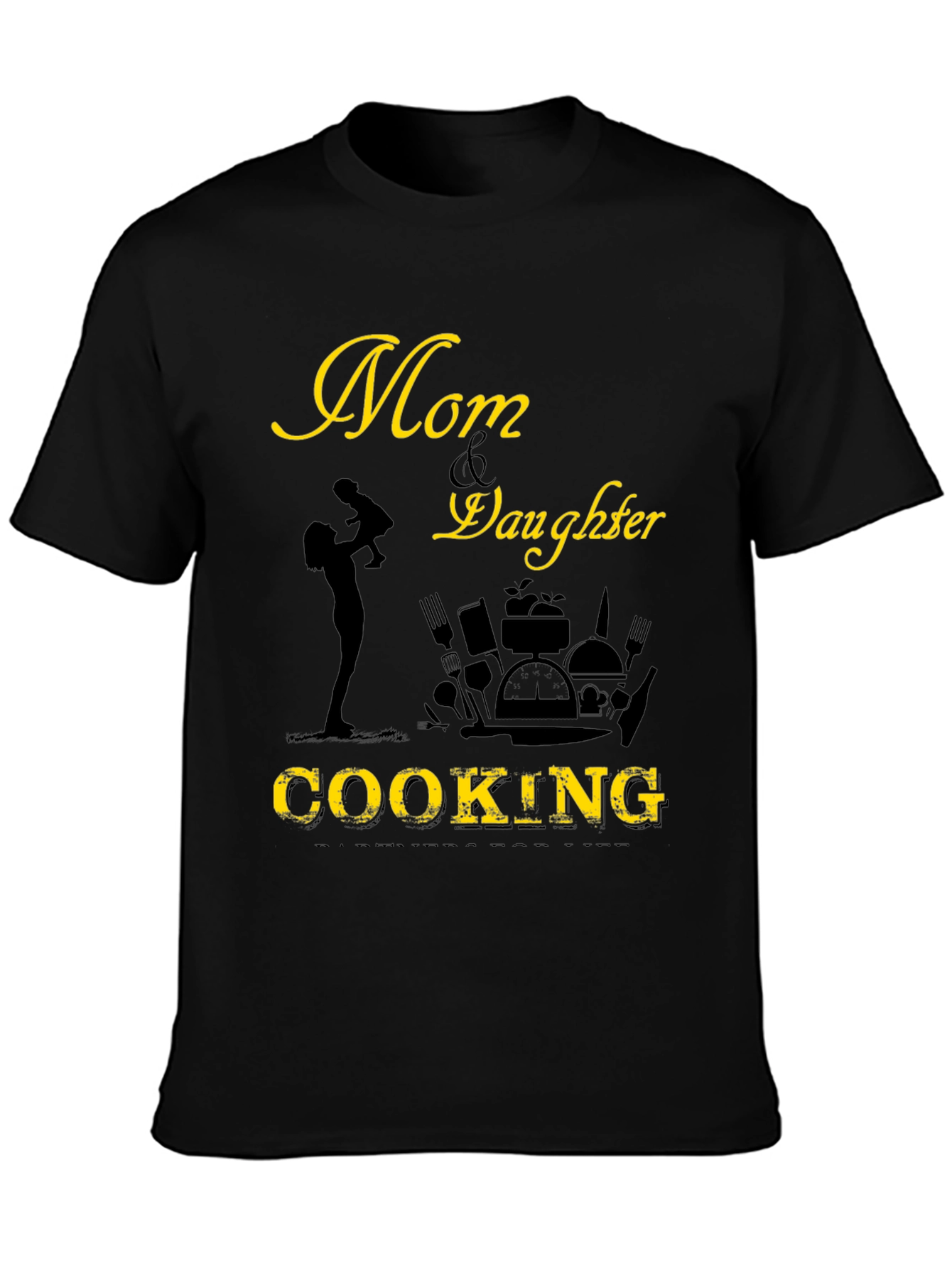 Camiseta Negra Mamá & Hija Cocinando