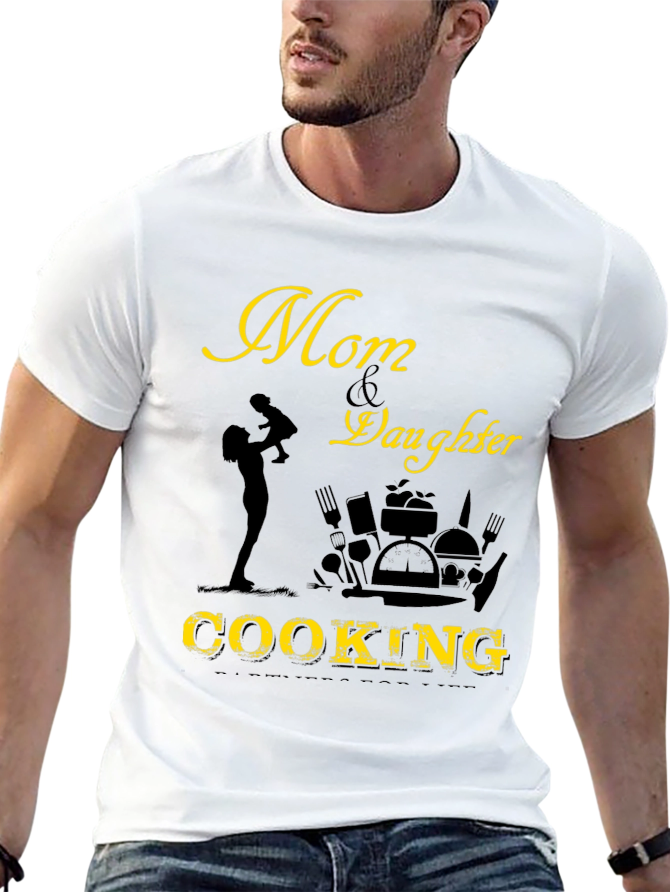 Camiseta Negra Mamá & Hija Cocinando