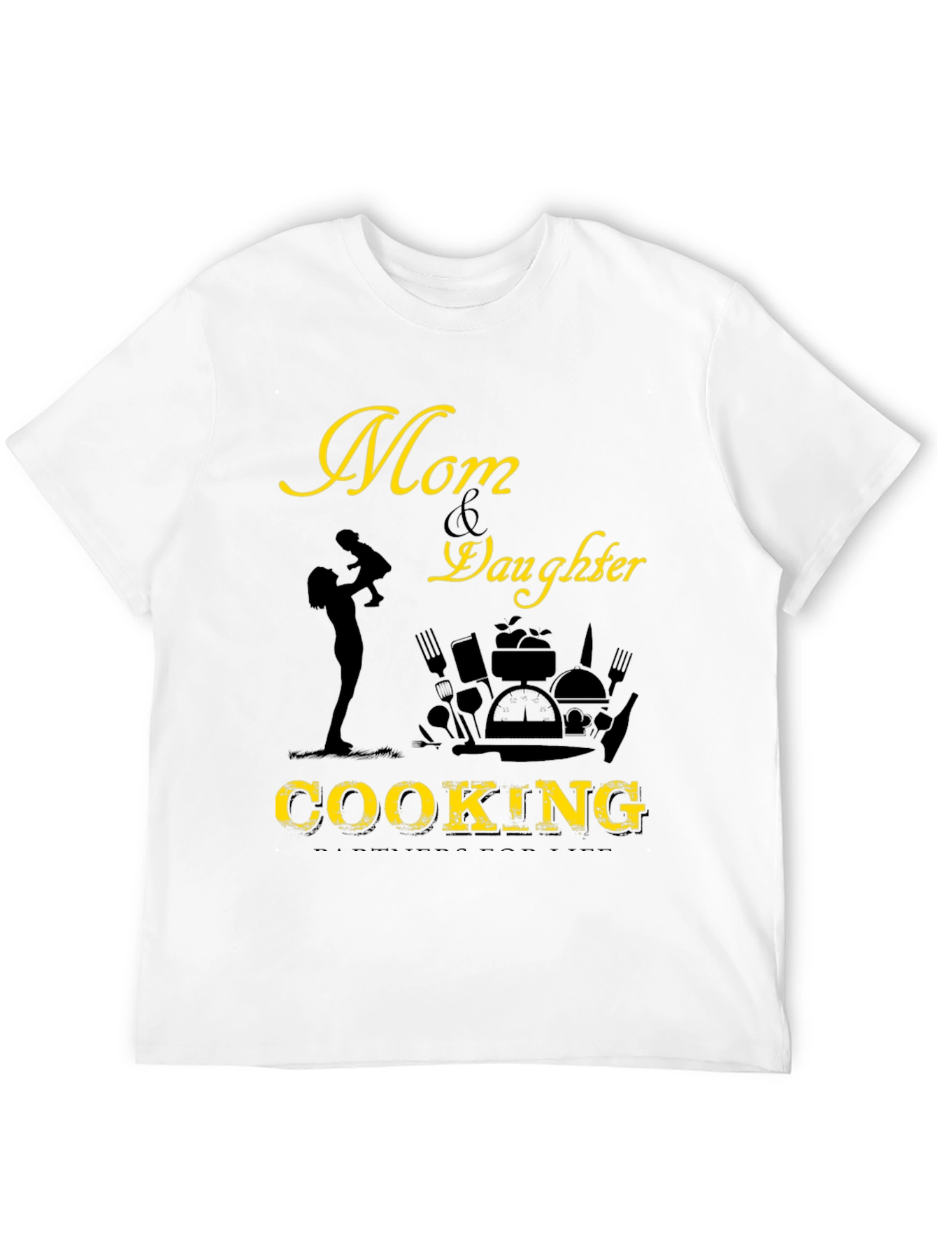 Camiseta Negra Mamá & Hija Cocinando