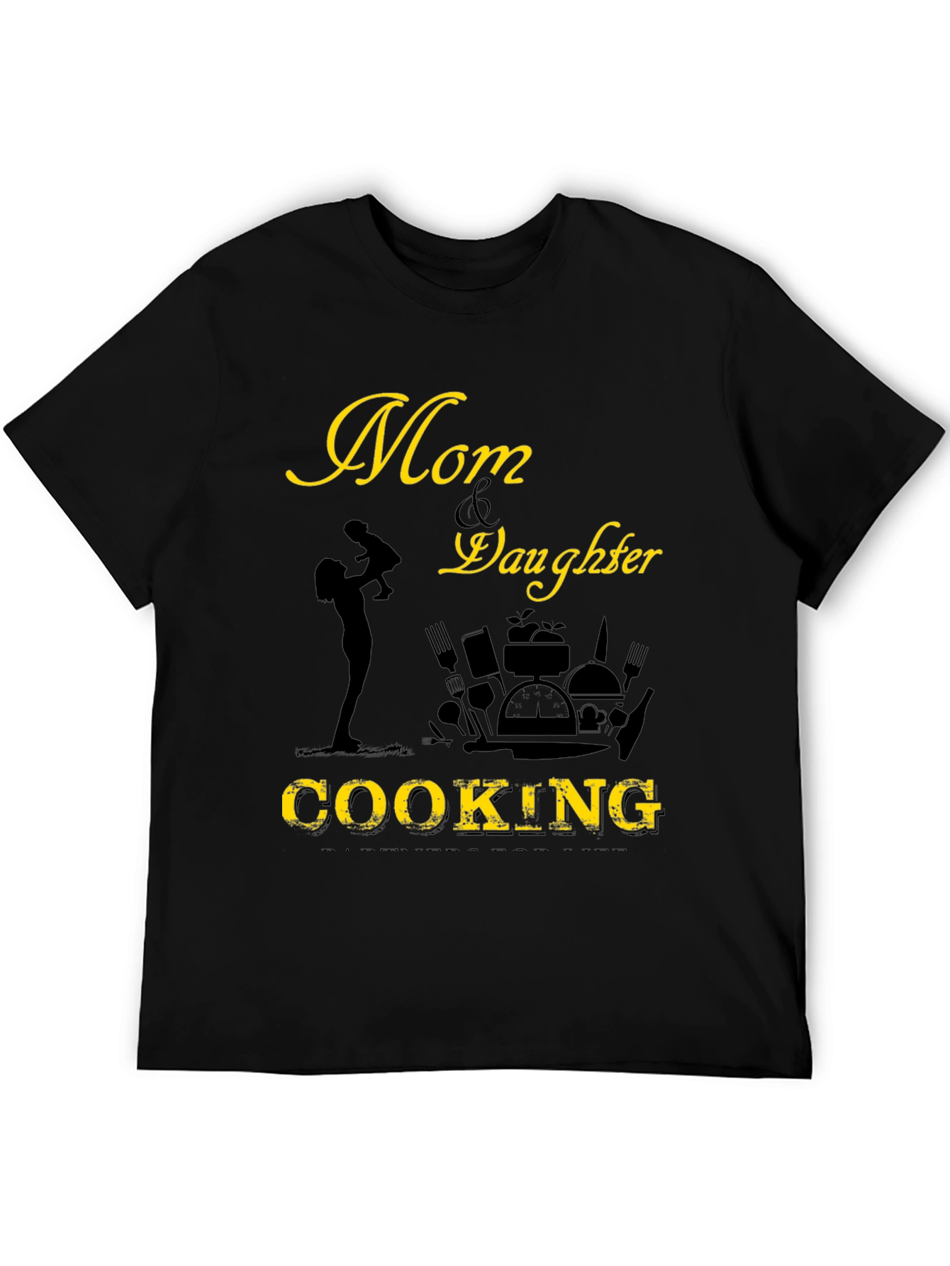 Camiseta Negra Mamá & Hija Cocinando