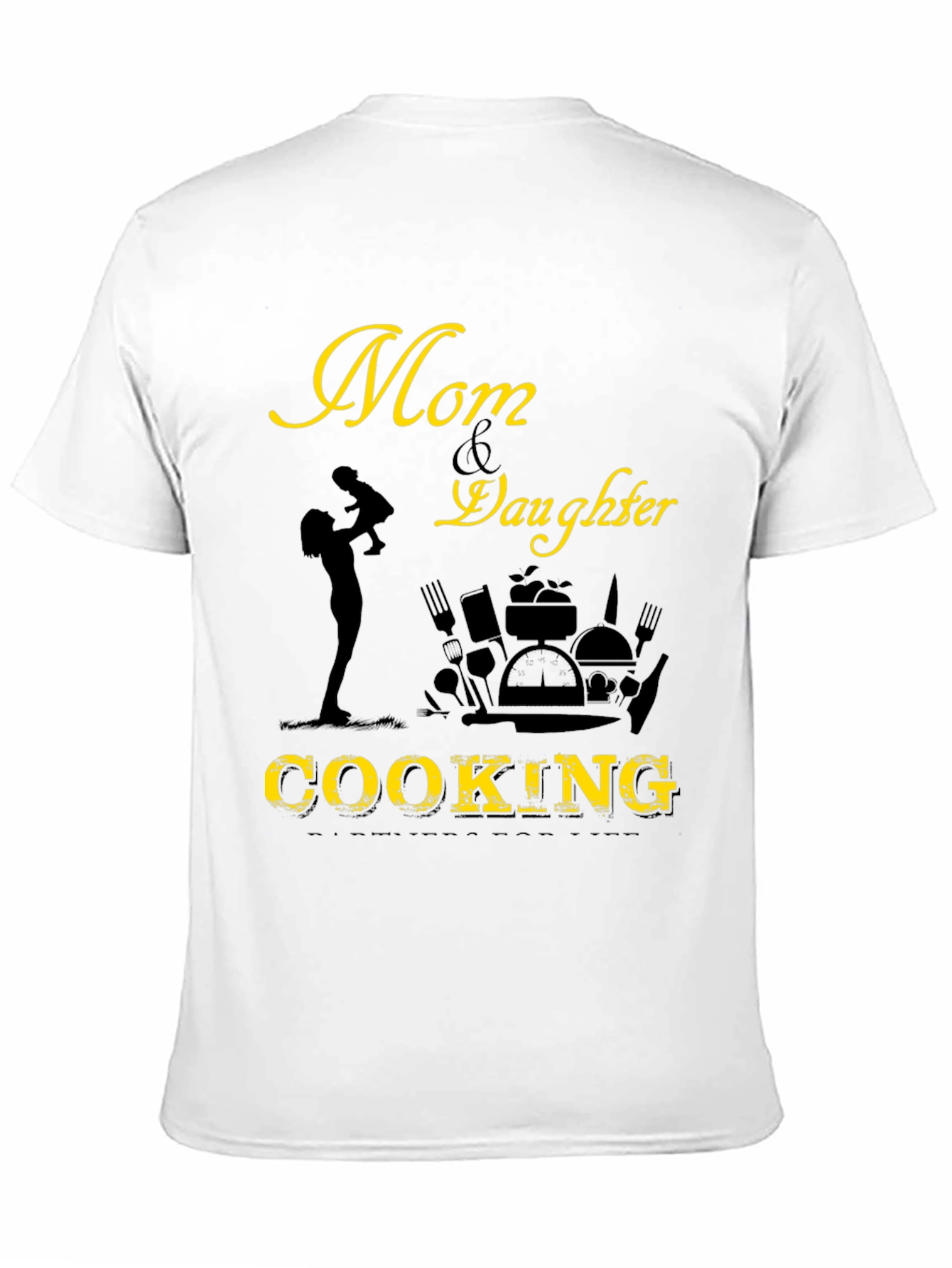 Camiseta Negra Mamá & Hija Cocinando