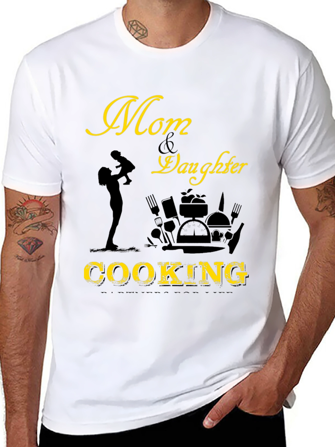 Camiseta Negra Mamá & Hija Cocinando