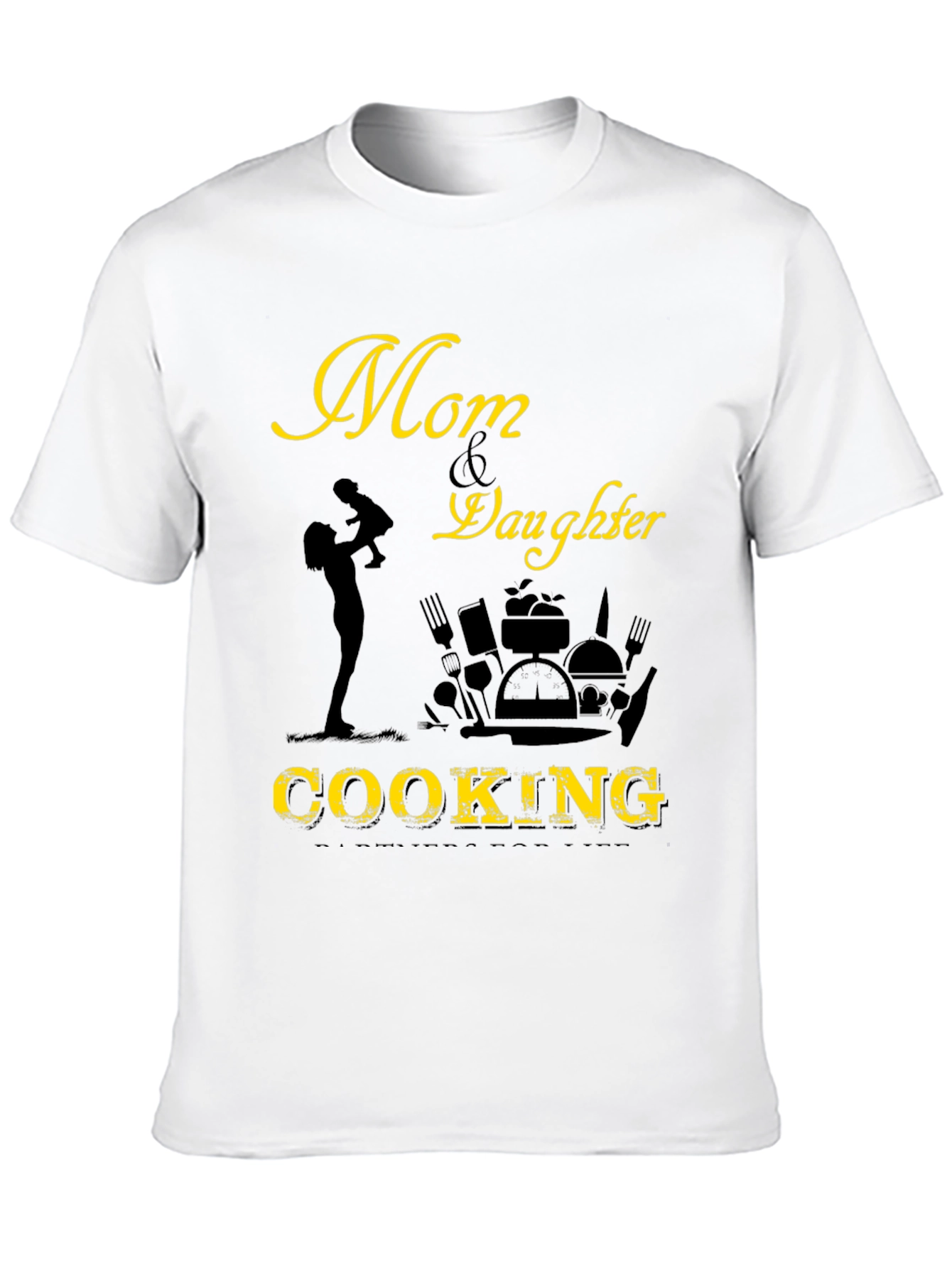 Camiseta Negra Mamá & Hija Cocinando