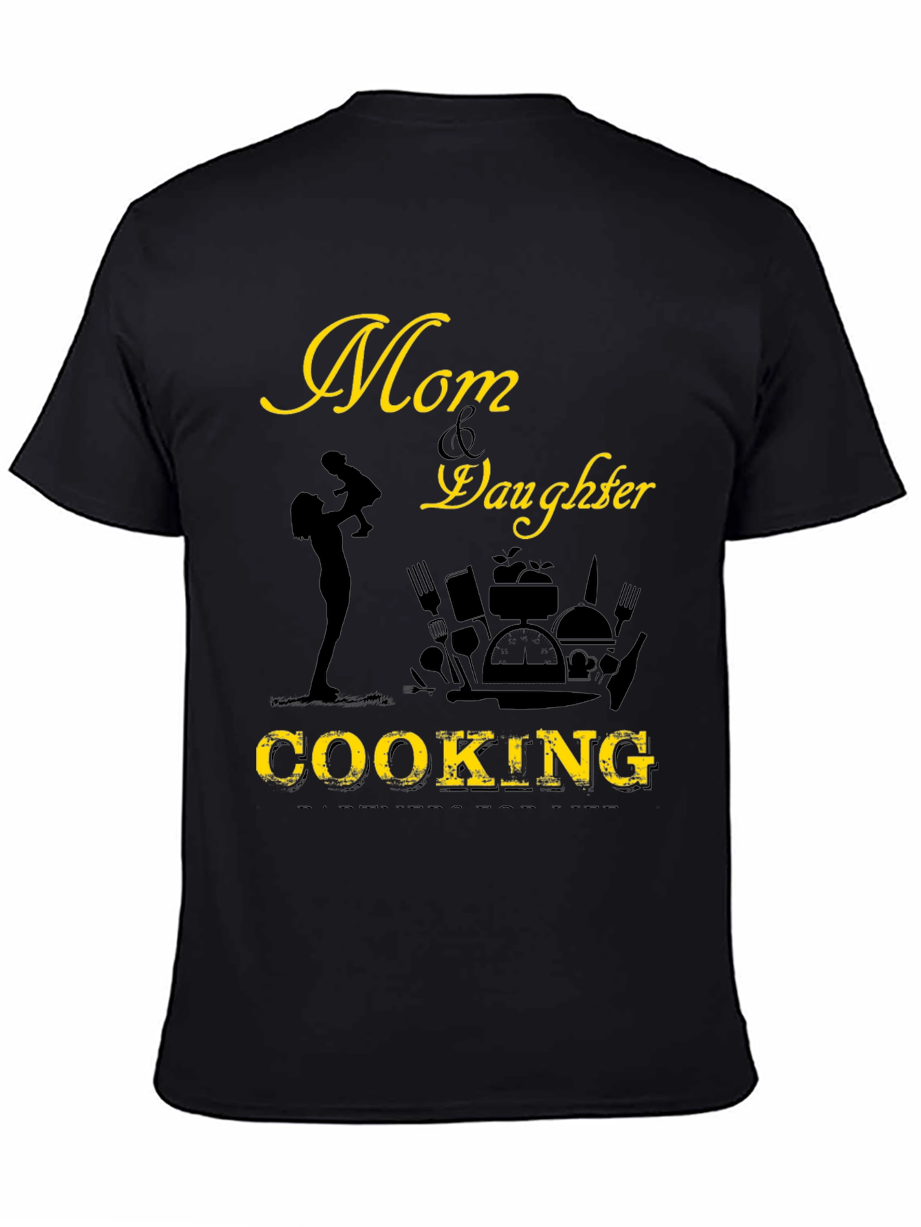 Camiseta Negra Mamá & Hija Cocinando
