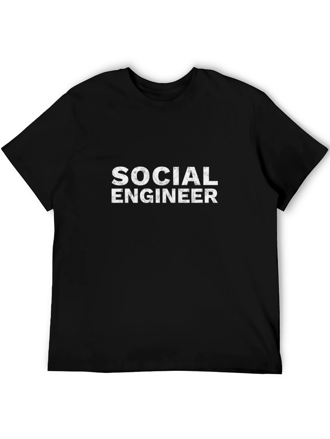 Camiseta Negra Ingeniero Social para Hombre