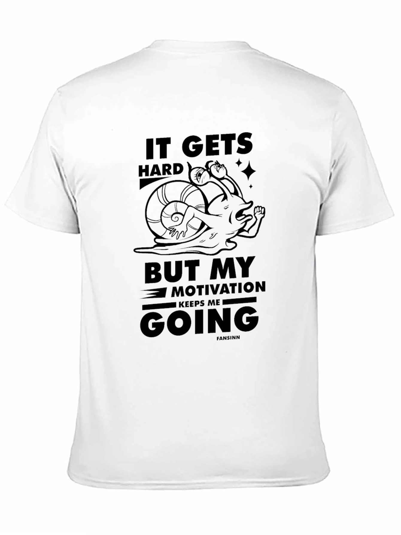 Camiseta Negra: Snail Motivation - ¡No te rindas!