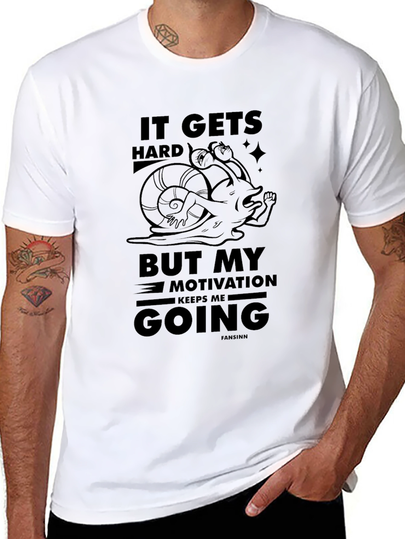 Camiseta Negra: Snail Motivation - ¡No te rindas!