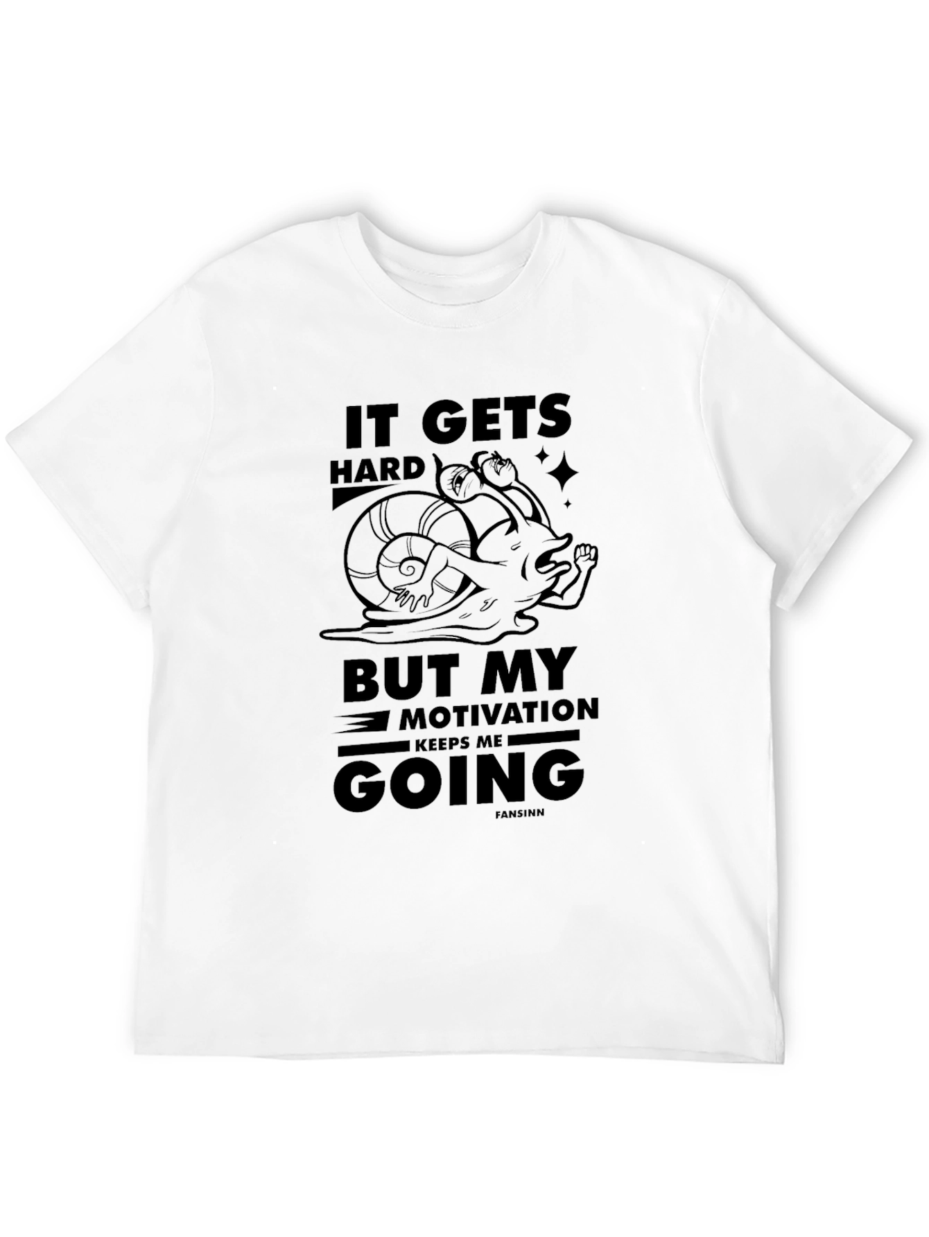 Camiseta Negra: Snail Motivation - ¡No te rindas!