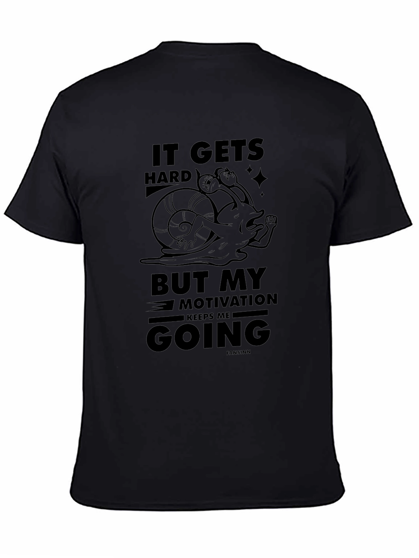 Camiseta Negra: Snail Motivation - ¡No te rindas!
