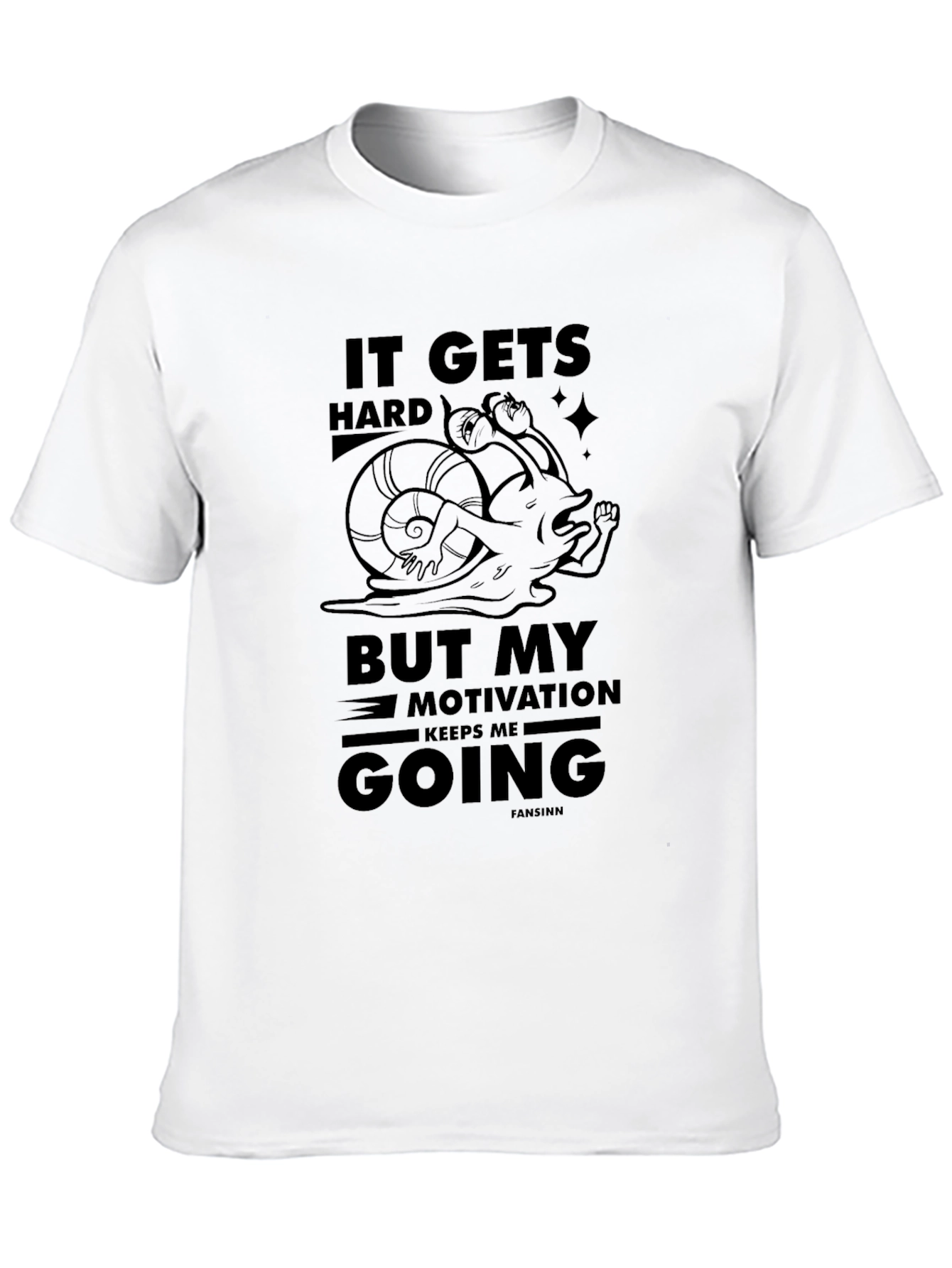 Camiseta Negra: Snail Motivation - ¡No te rindas!