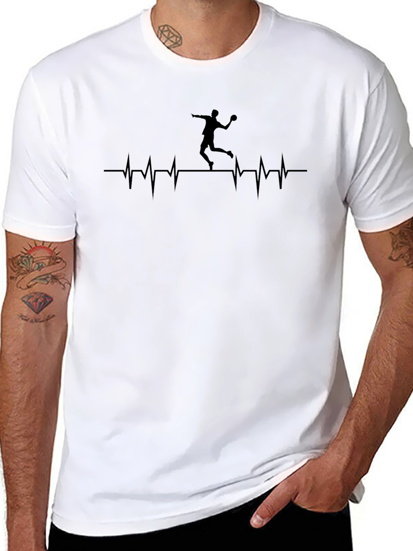 Camiseta Negra Latido Balonmano Hombre