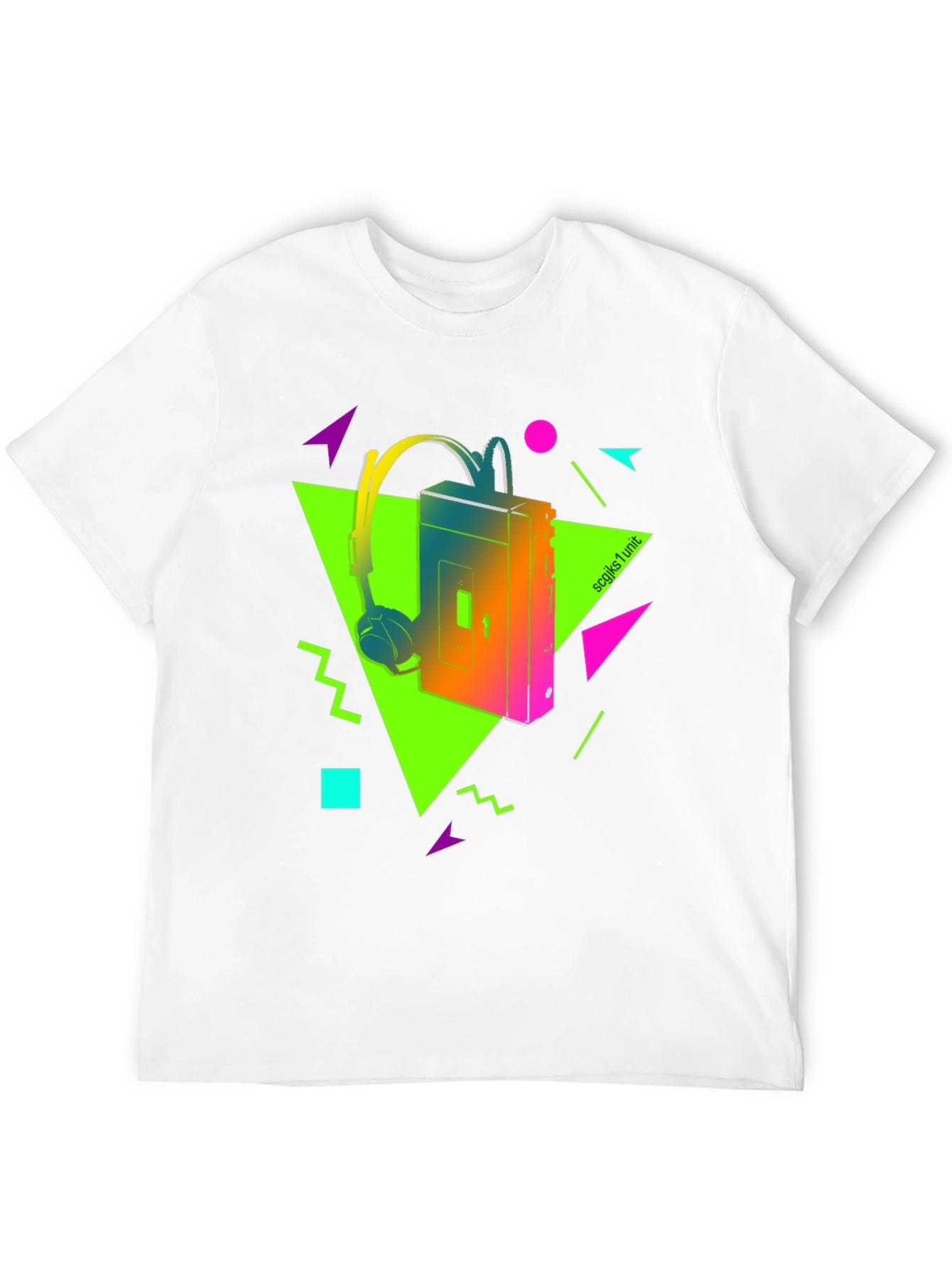 Camiseta Retro Walkman Años 80 Neón