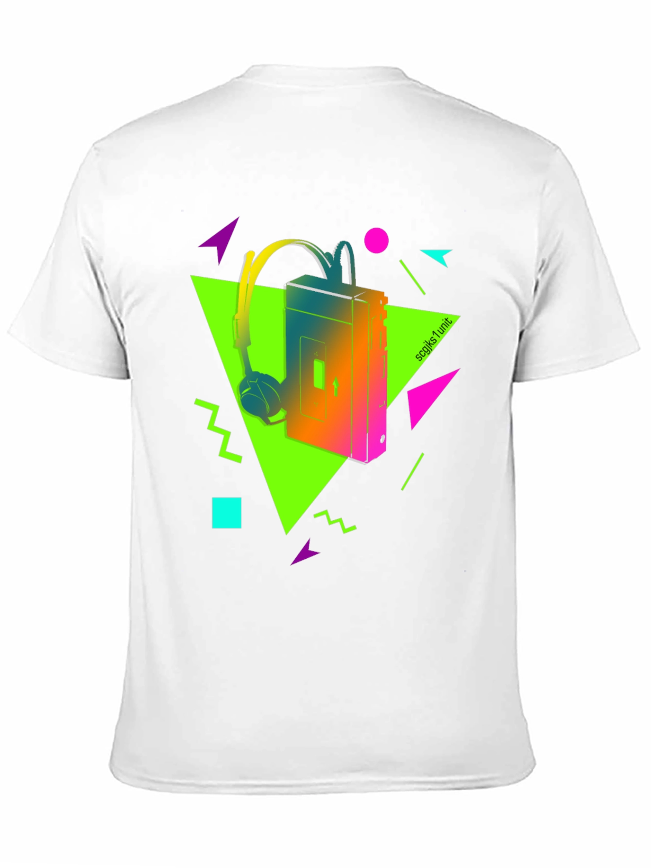 Camiseta Retro Walkman Años 80 Neón