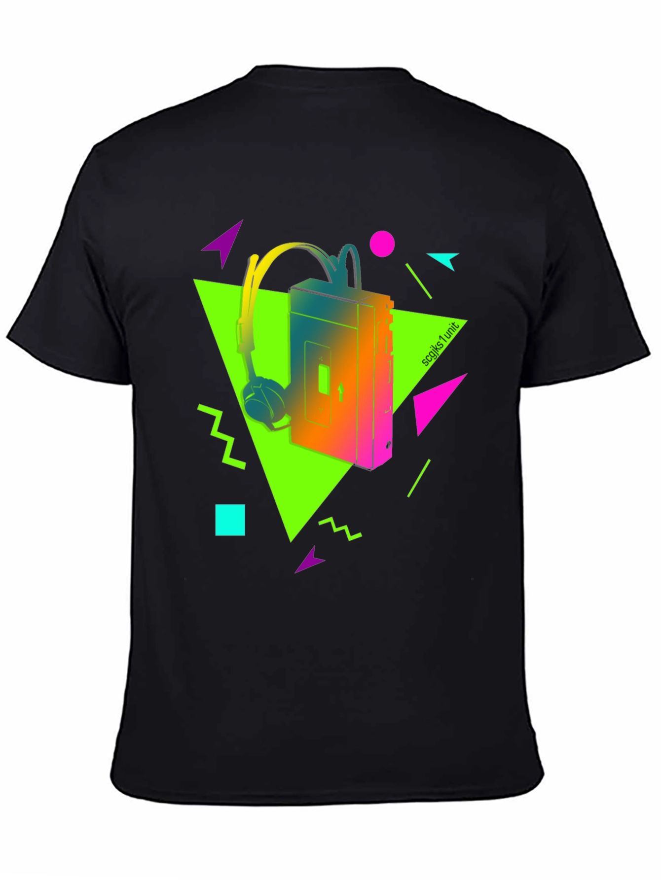 Camiseta Retro Walkman Años 80 Neón