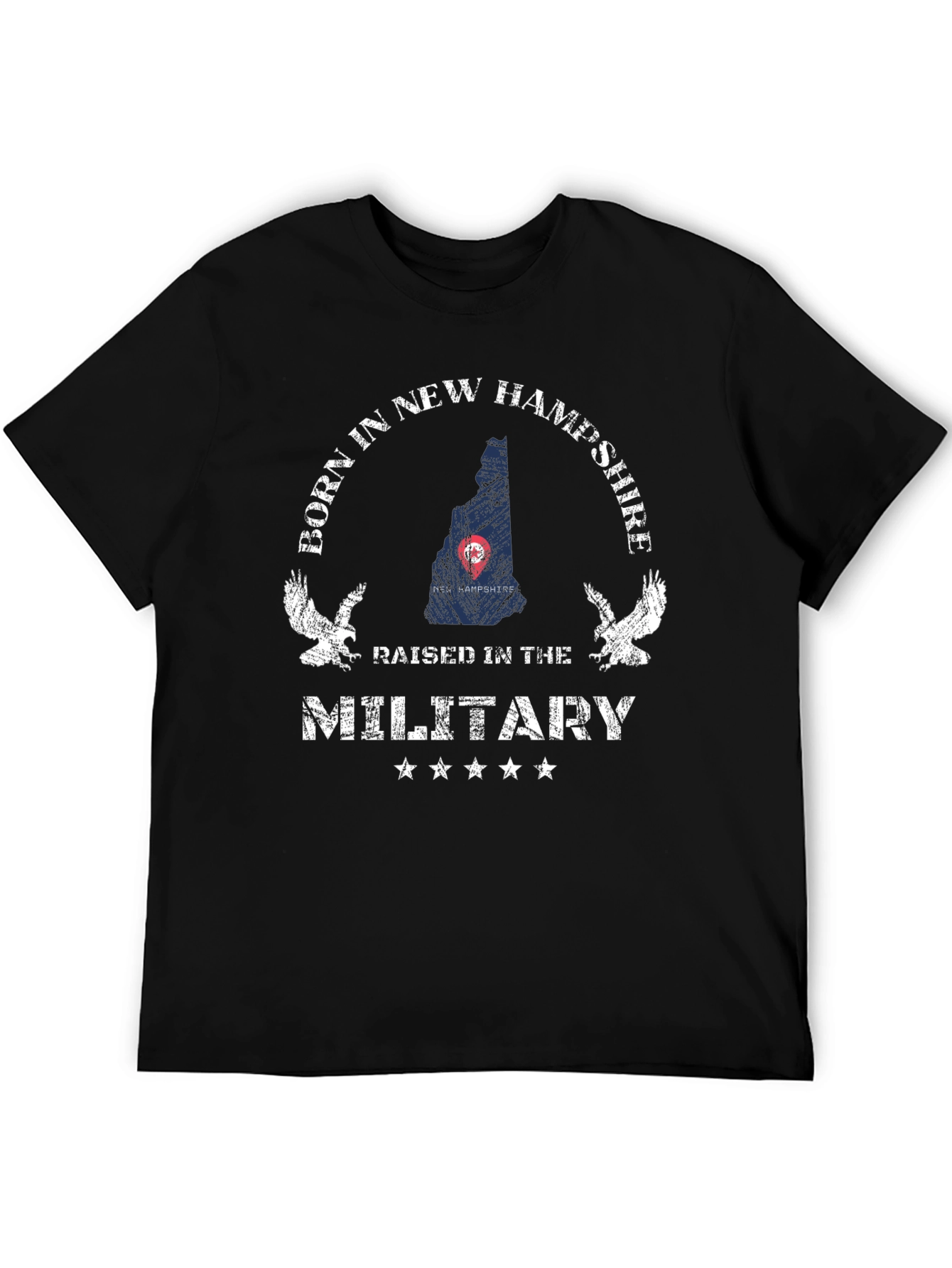 Camiseta Negra Nacido en New Hampshire