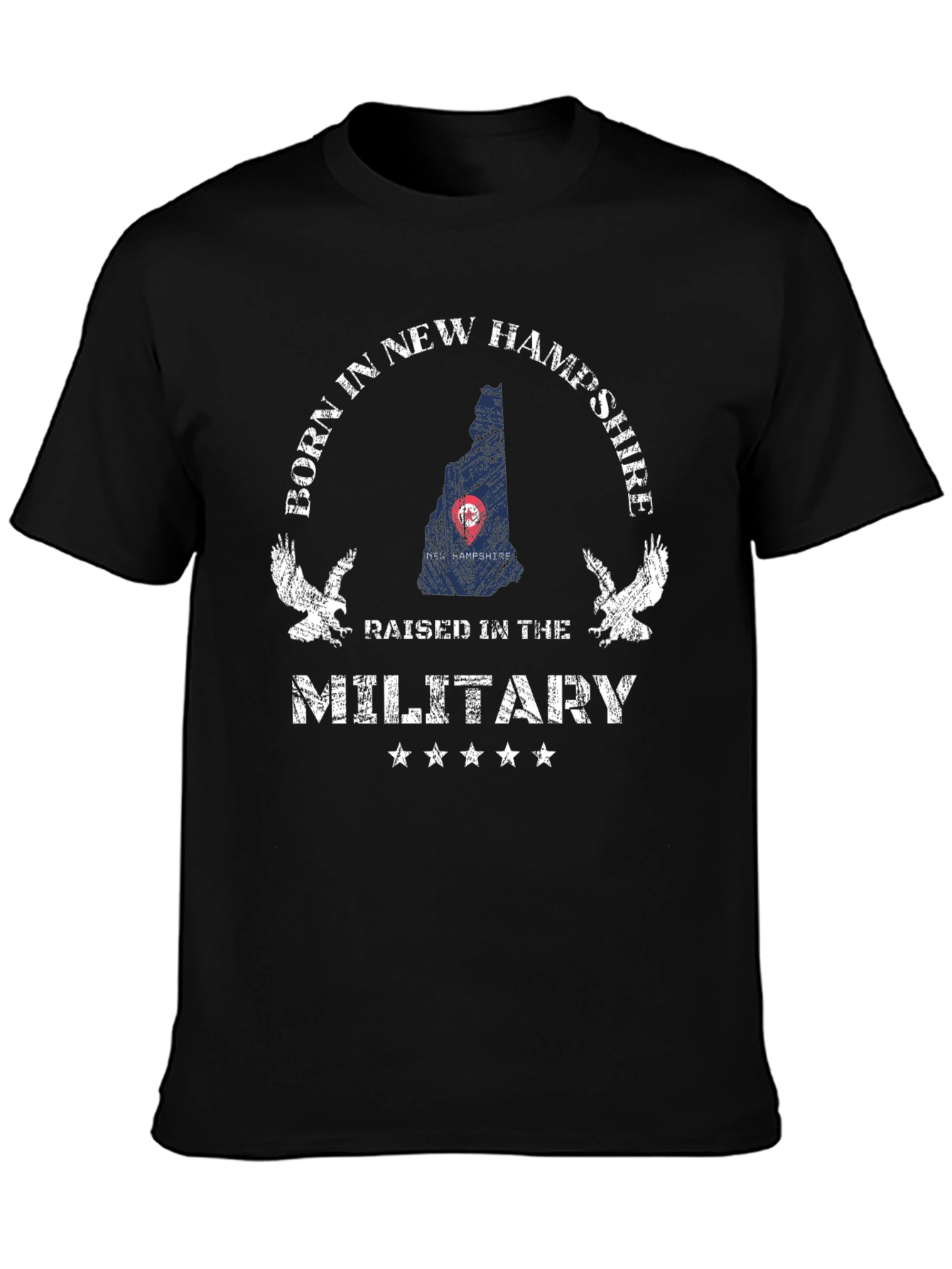 Camiseta Negra Nacido en New Hampshire