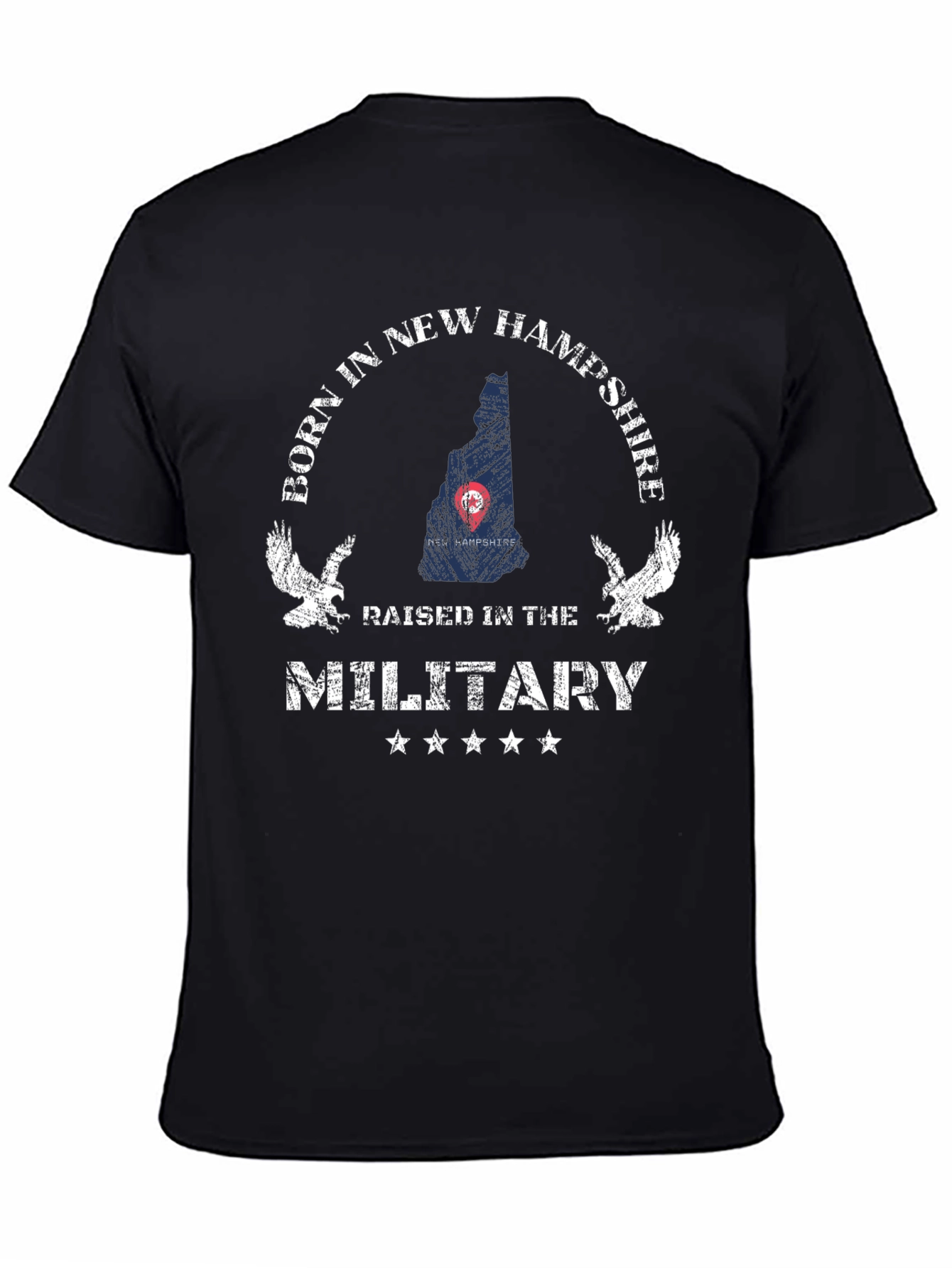 Camiseta Negra Nacido en New Hampshire