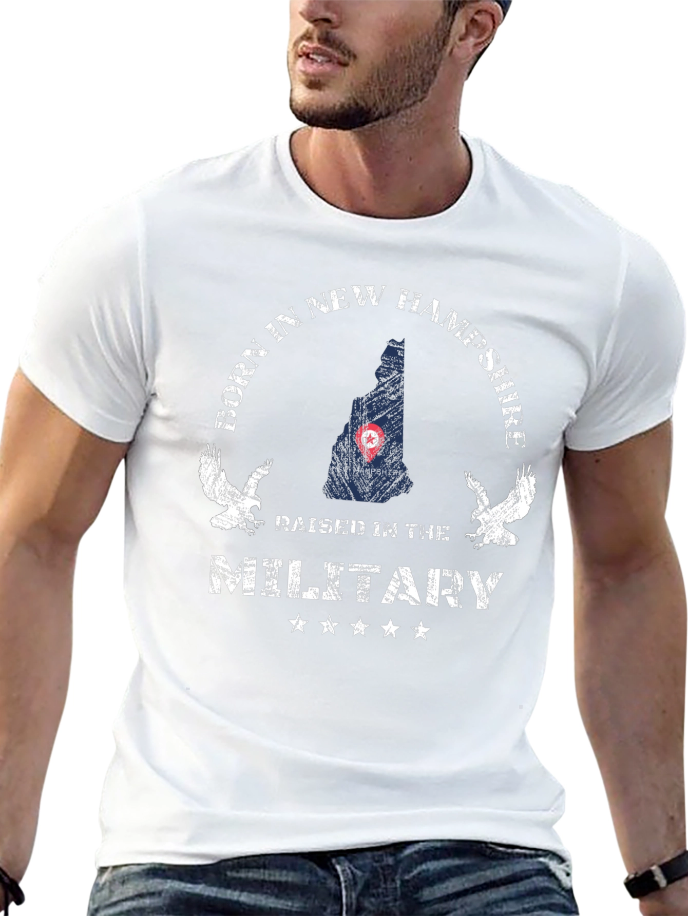 Camiseta Negra Nacido en New Hampshire