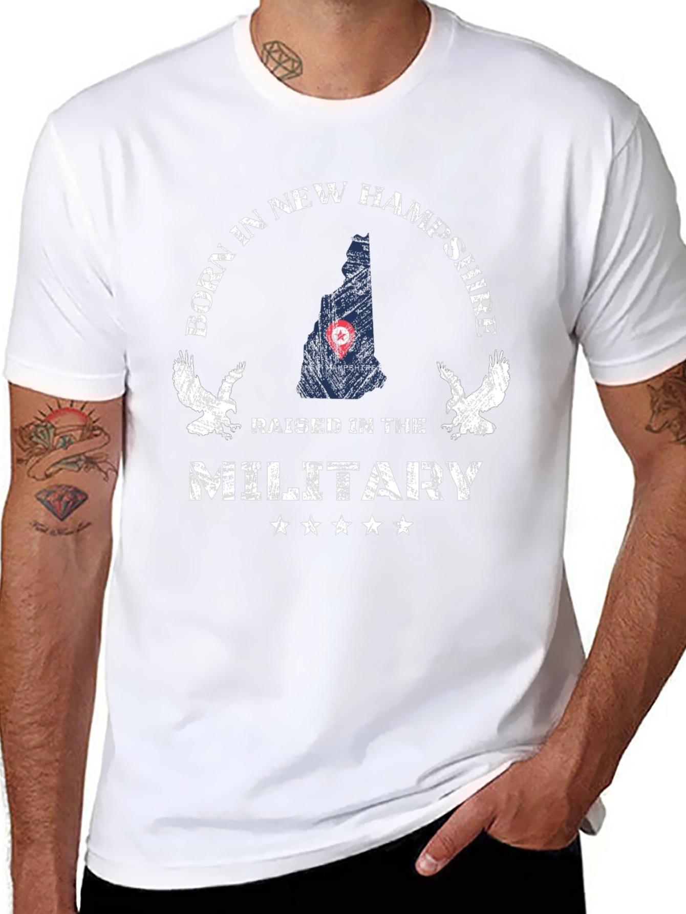 Camiseta Negra Nacido en New Hampshire