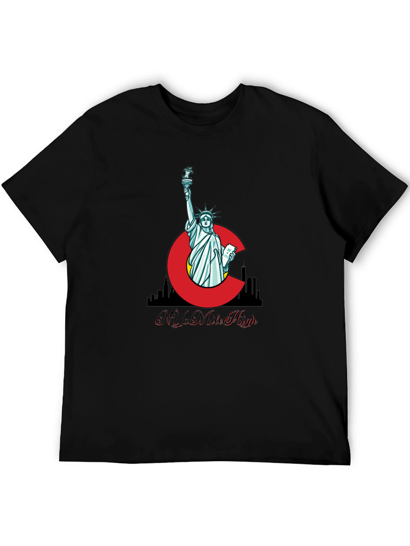 Camiseta Negra N Ya Mile High Estatua Libertad