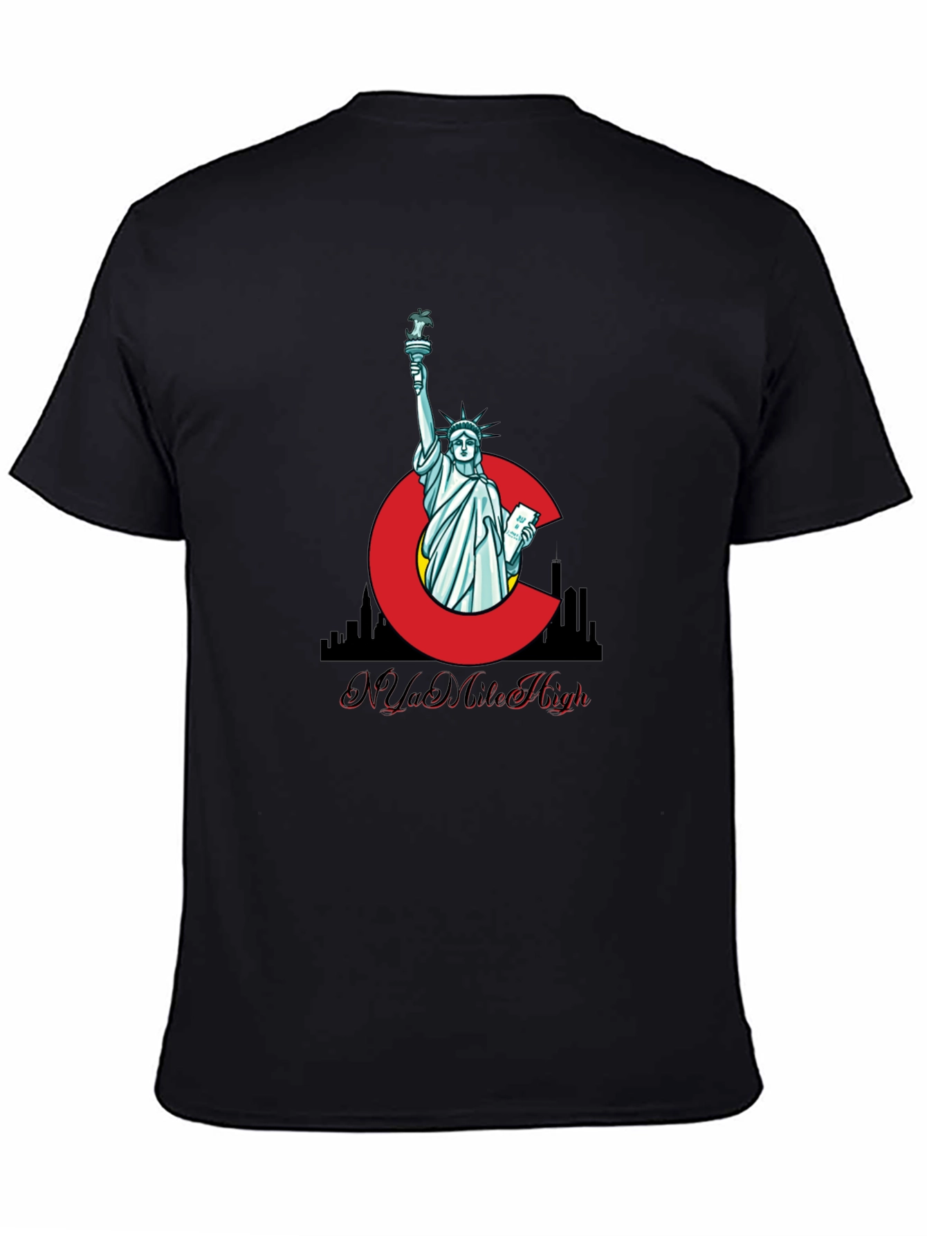 Camiseta Negra N Ya Mile High Estatua Libertad