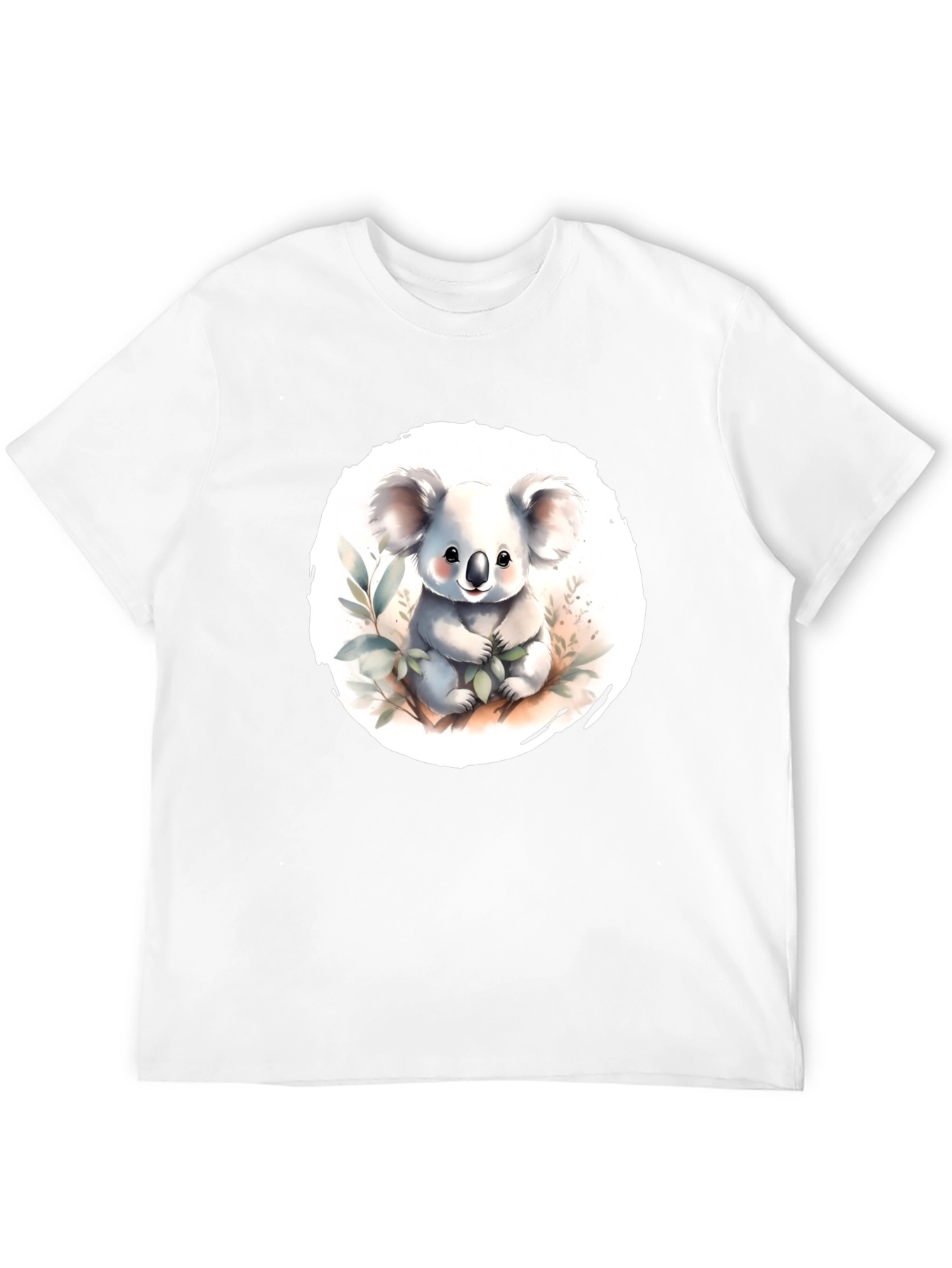 Camiseta Negra con Adorable Koala de Dibujos Animados