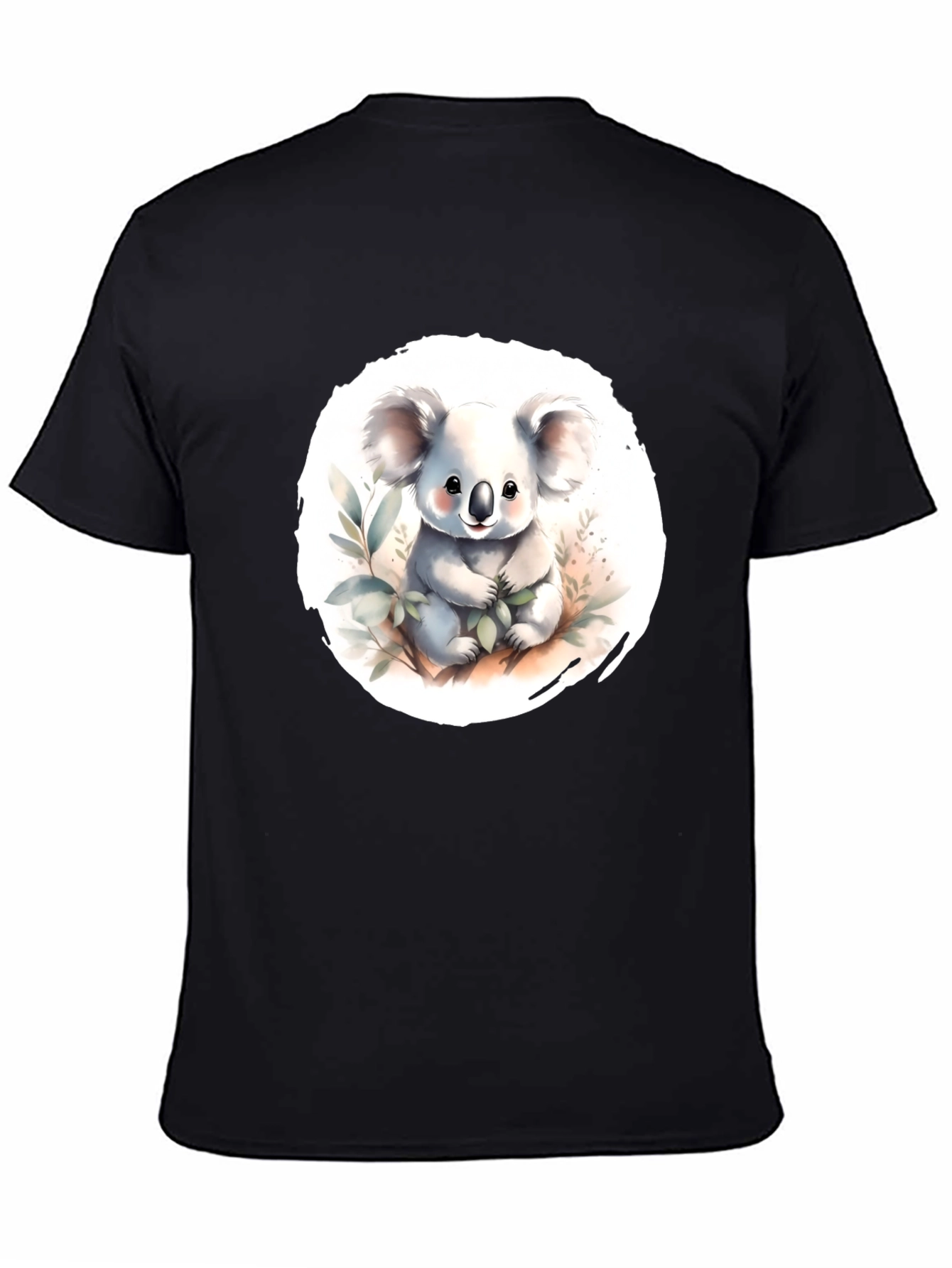 Camiseta Negra con Adorable Koala de Dibujos Animados