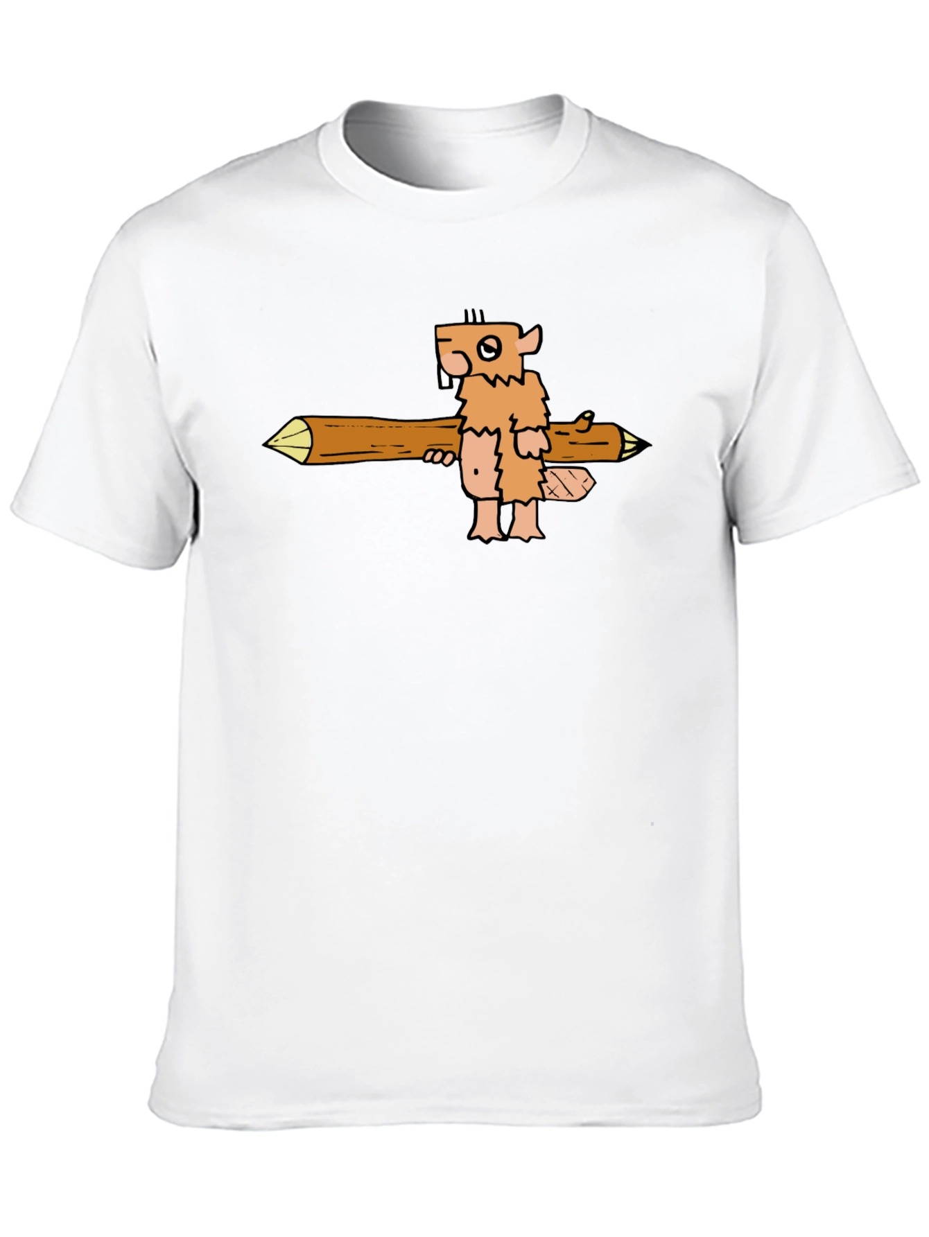 Camiseta Negra con Diseño de Castor Leñador