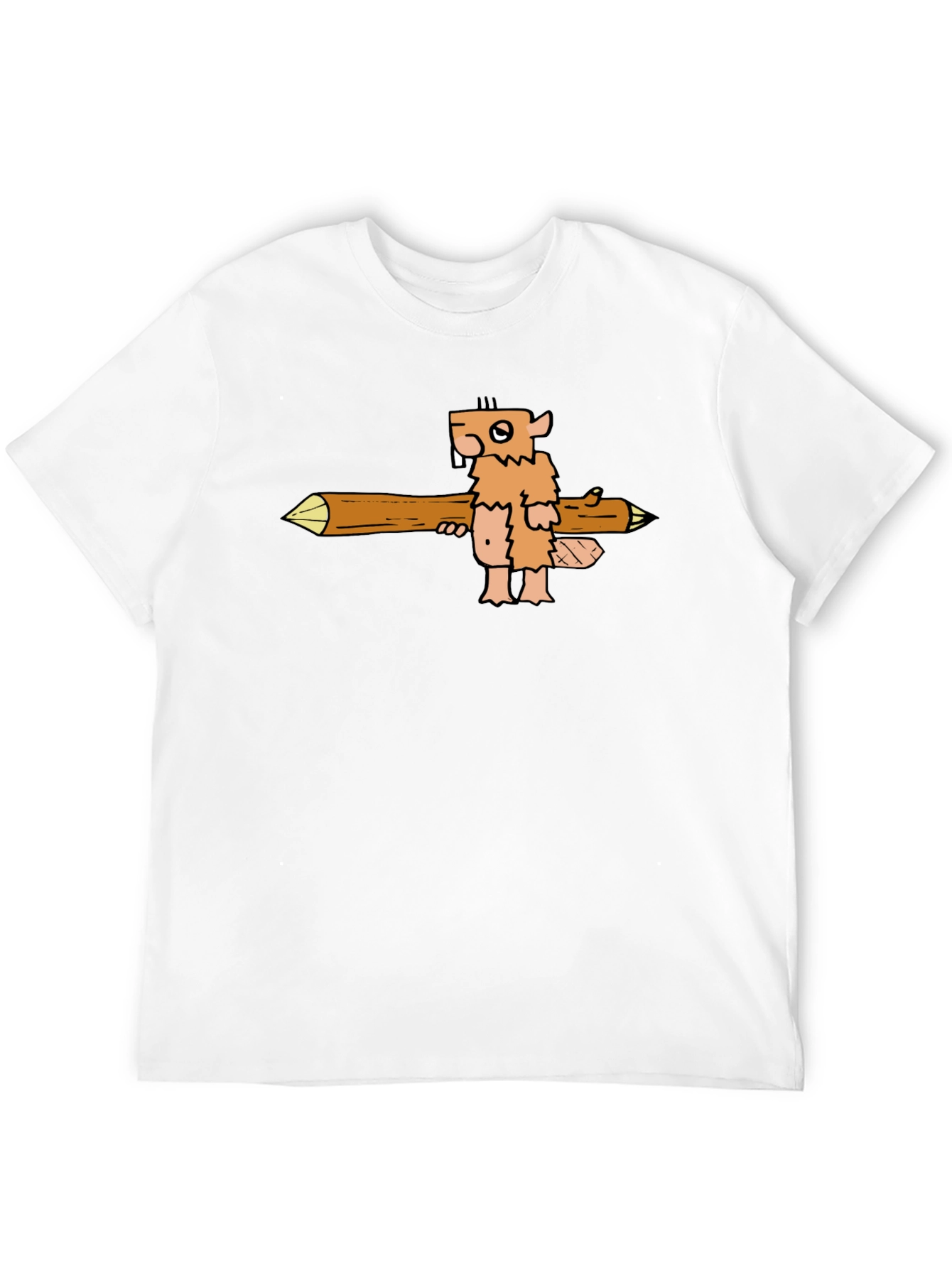 Camiseta Negra con Diseño de Castor Leñador