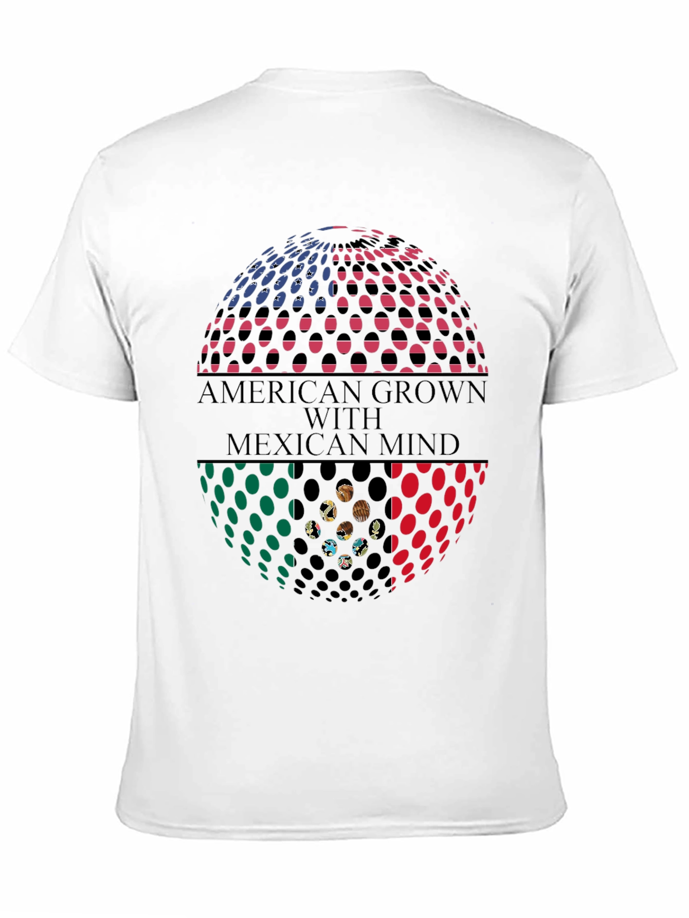 Camiseta Hombre: American Grown Mexican Mind