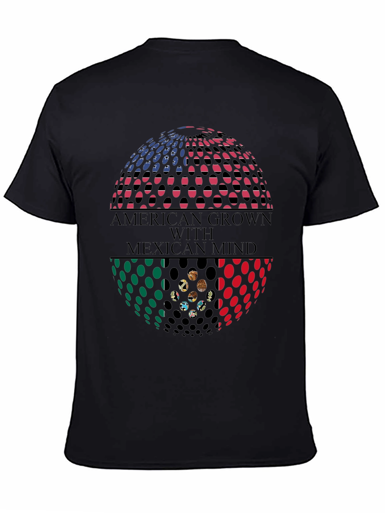 Camiseta Hombre: American Grown Mexican Mind
