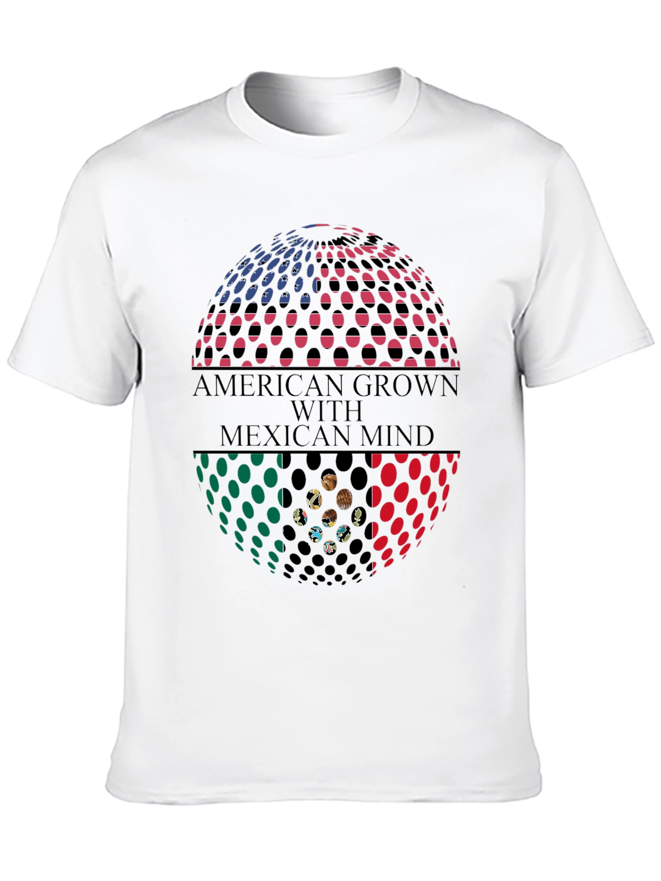Camiseta Hombre: American Grown Mexican Mind