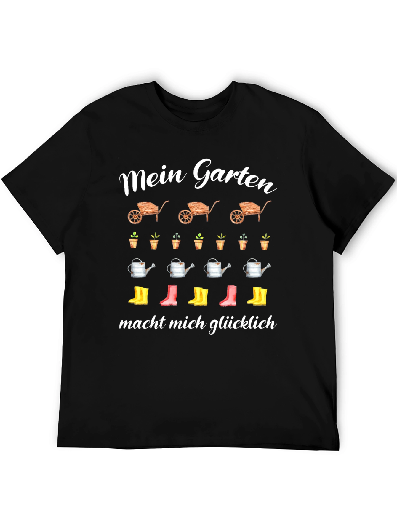 Camiseta Negra Jardín Feliz
