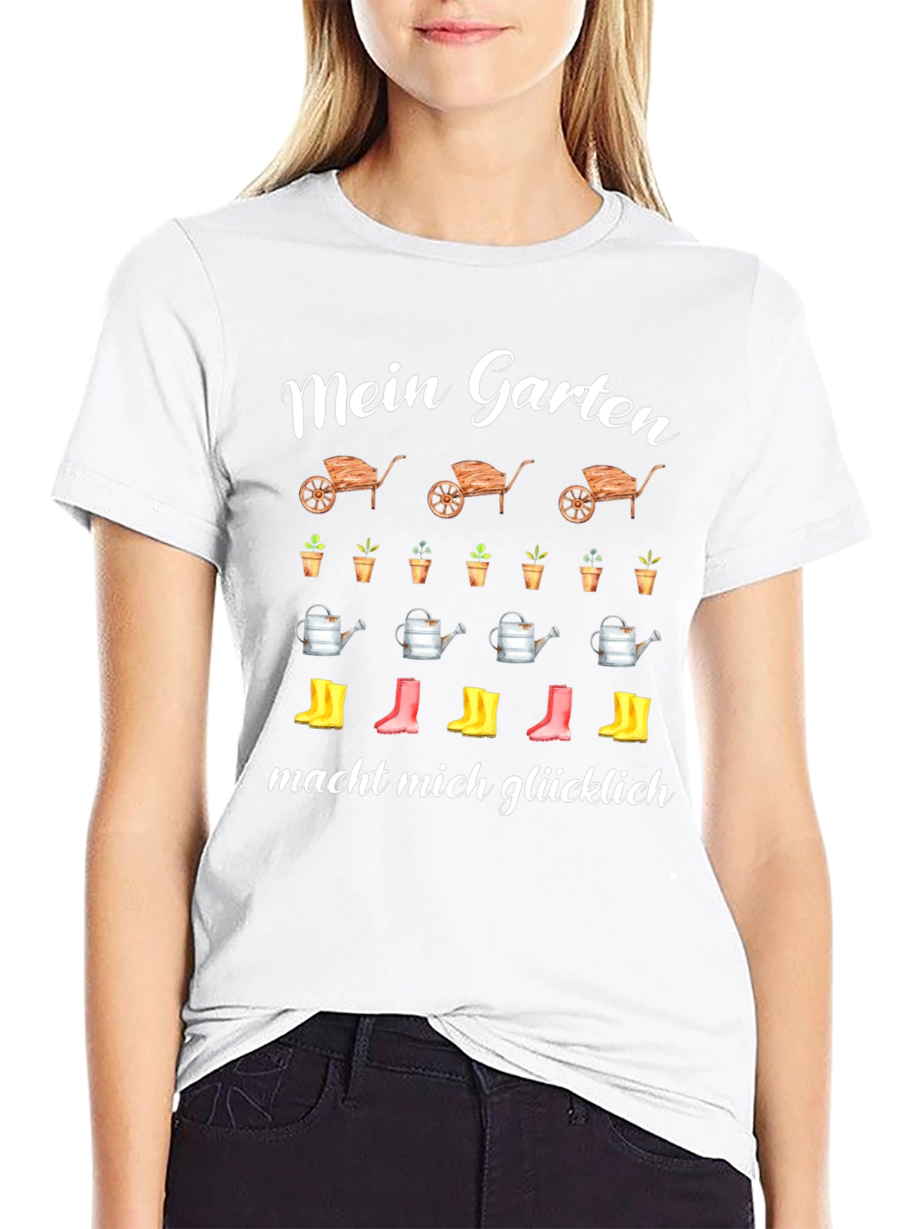 Camiseta Negra Jardín Feliz