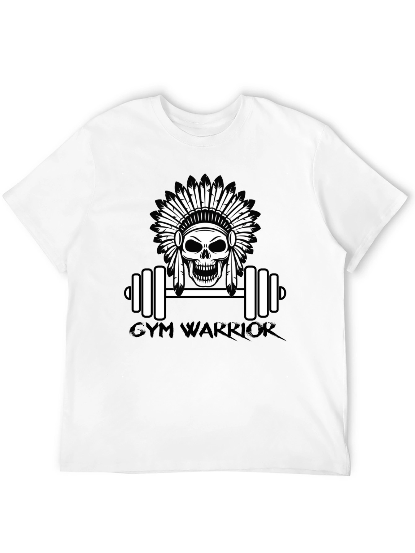 Camiseta Negra Gym Warrior con Diseño de Calavera