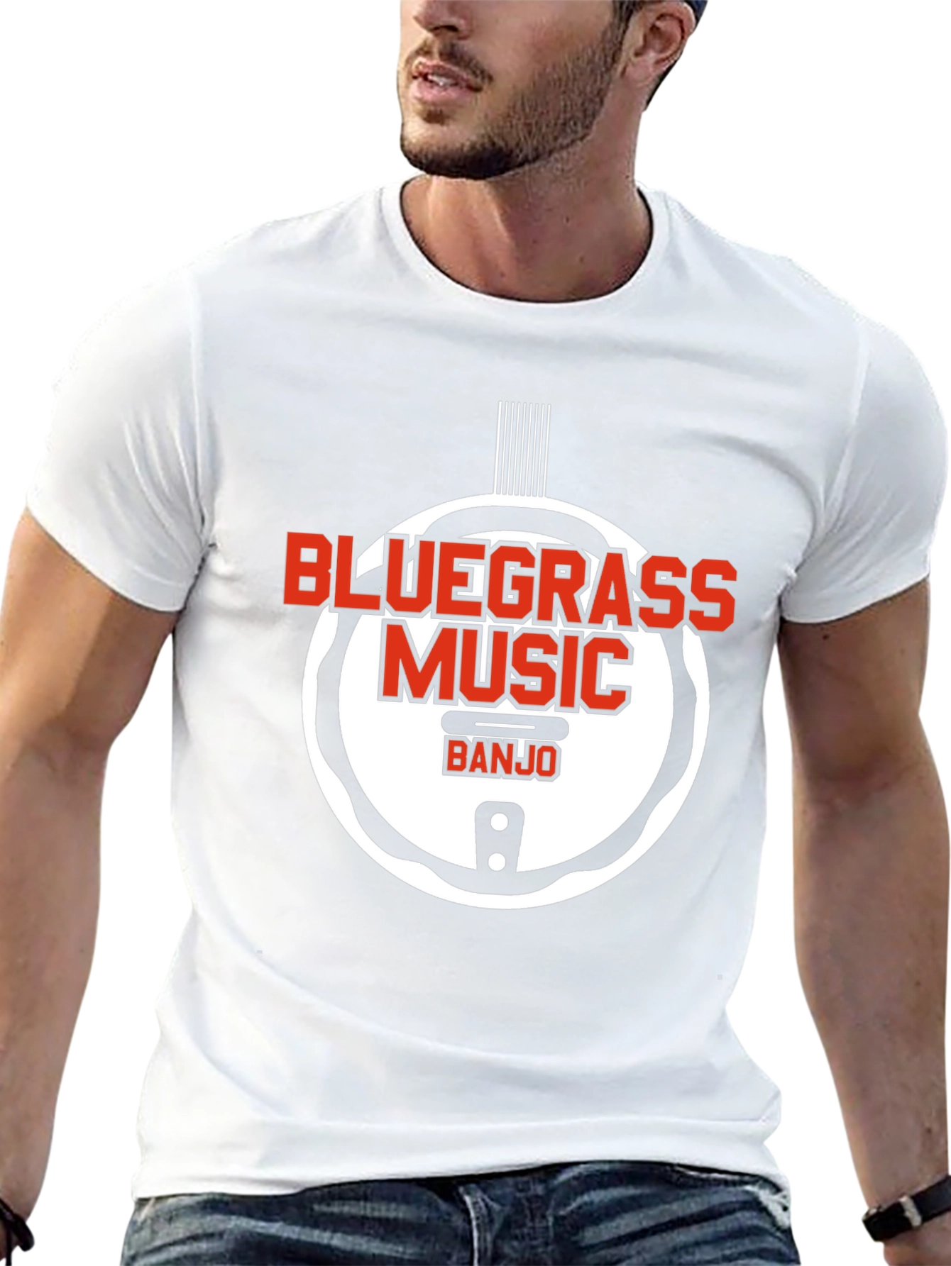 Camiseta Negra Bluegrass Music Banjo Estilo Único