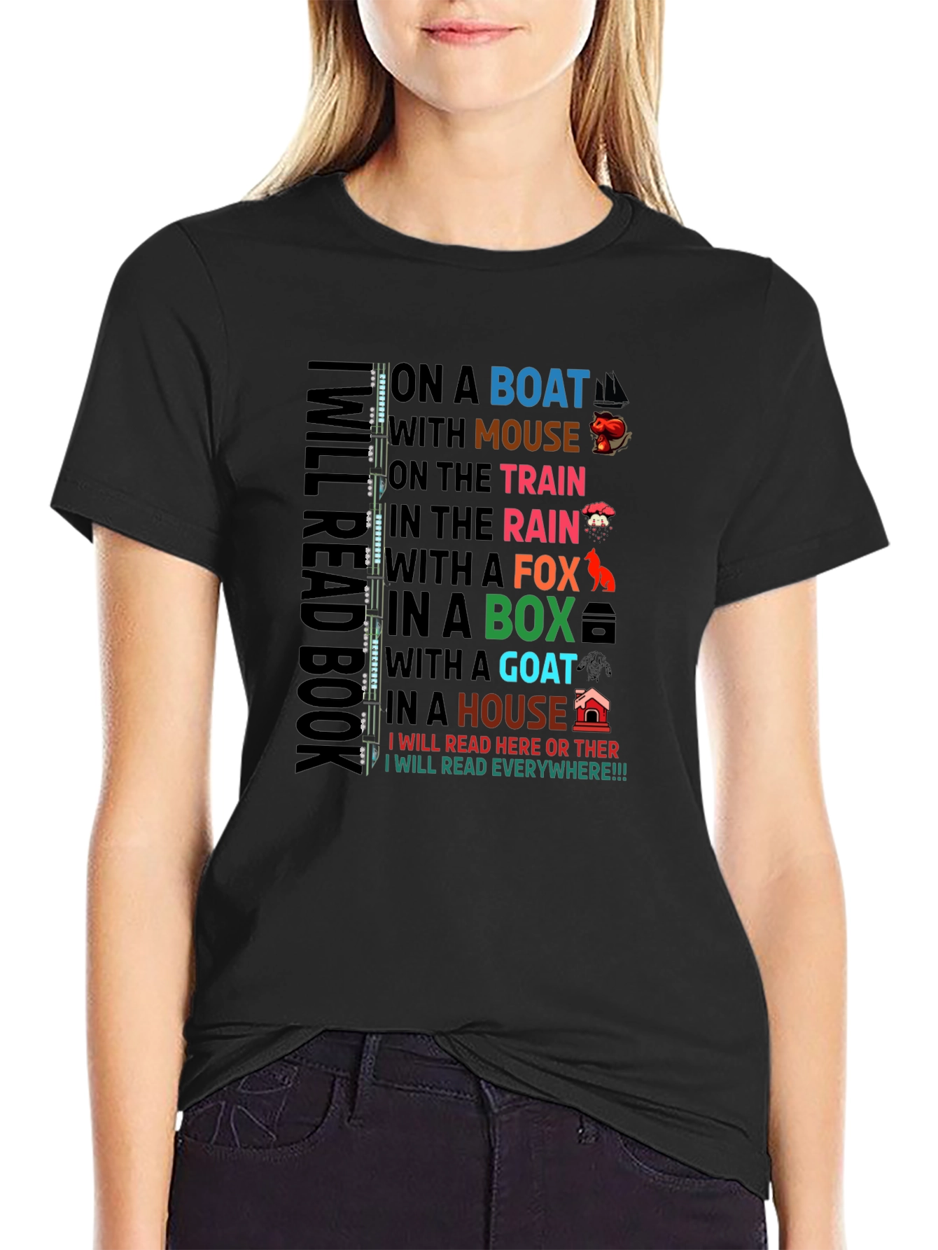 Camiseta Negra I Will Read Everywhere!!!