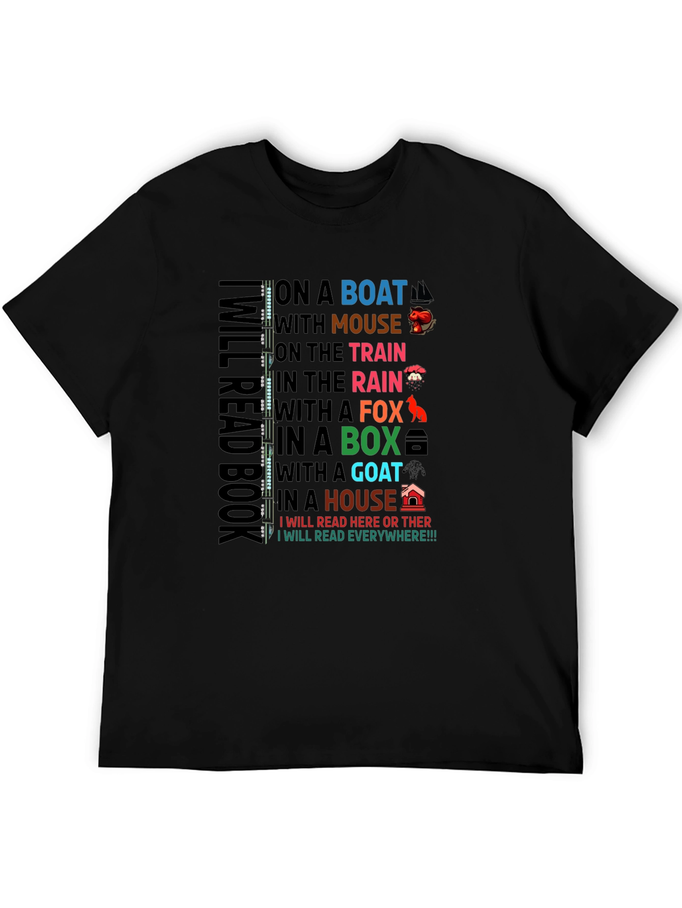 Camiseta Negra I Will Read Everywhere!!!