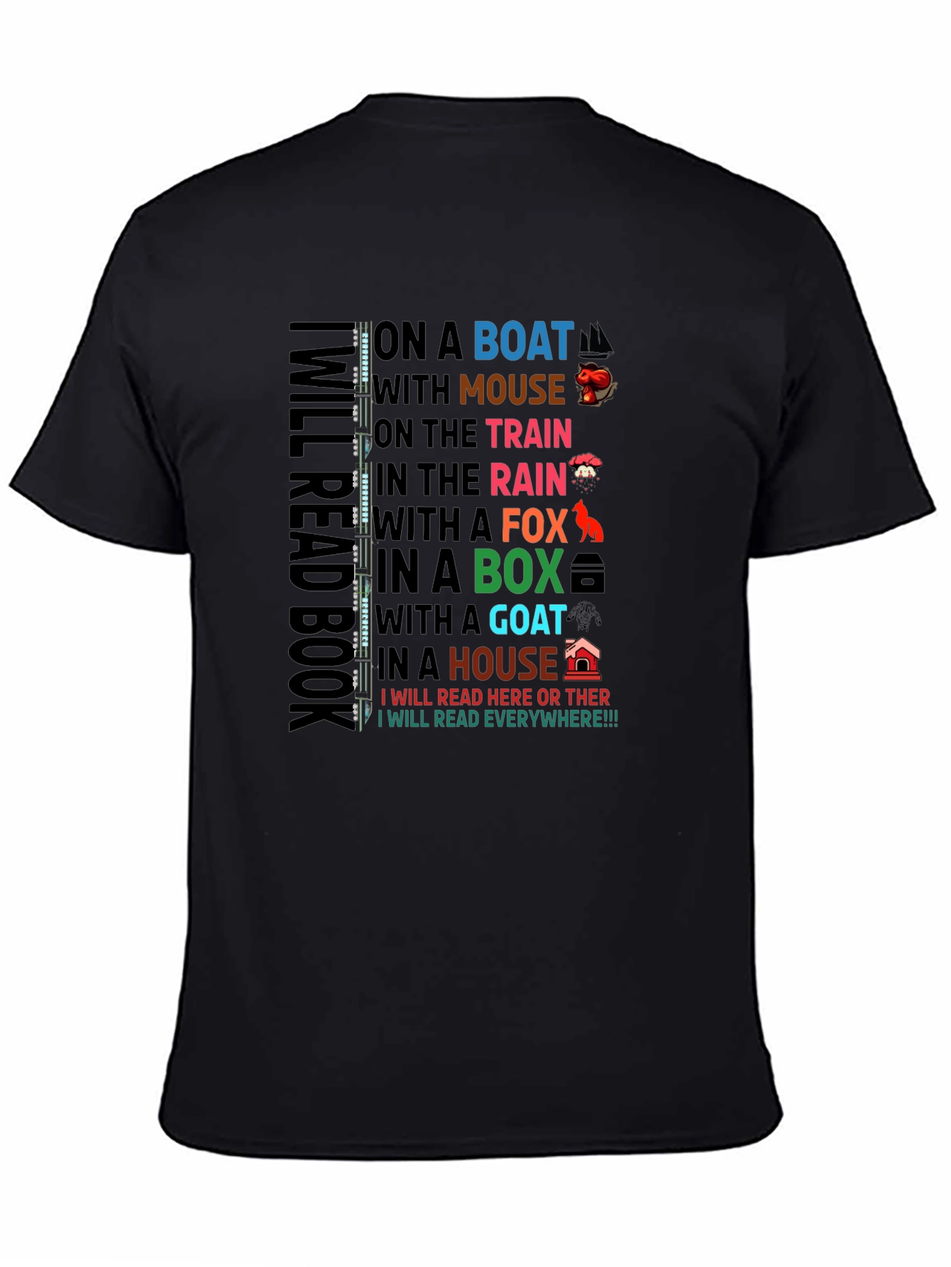 Camiseta Negra I Will Read Everywhere!!!