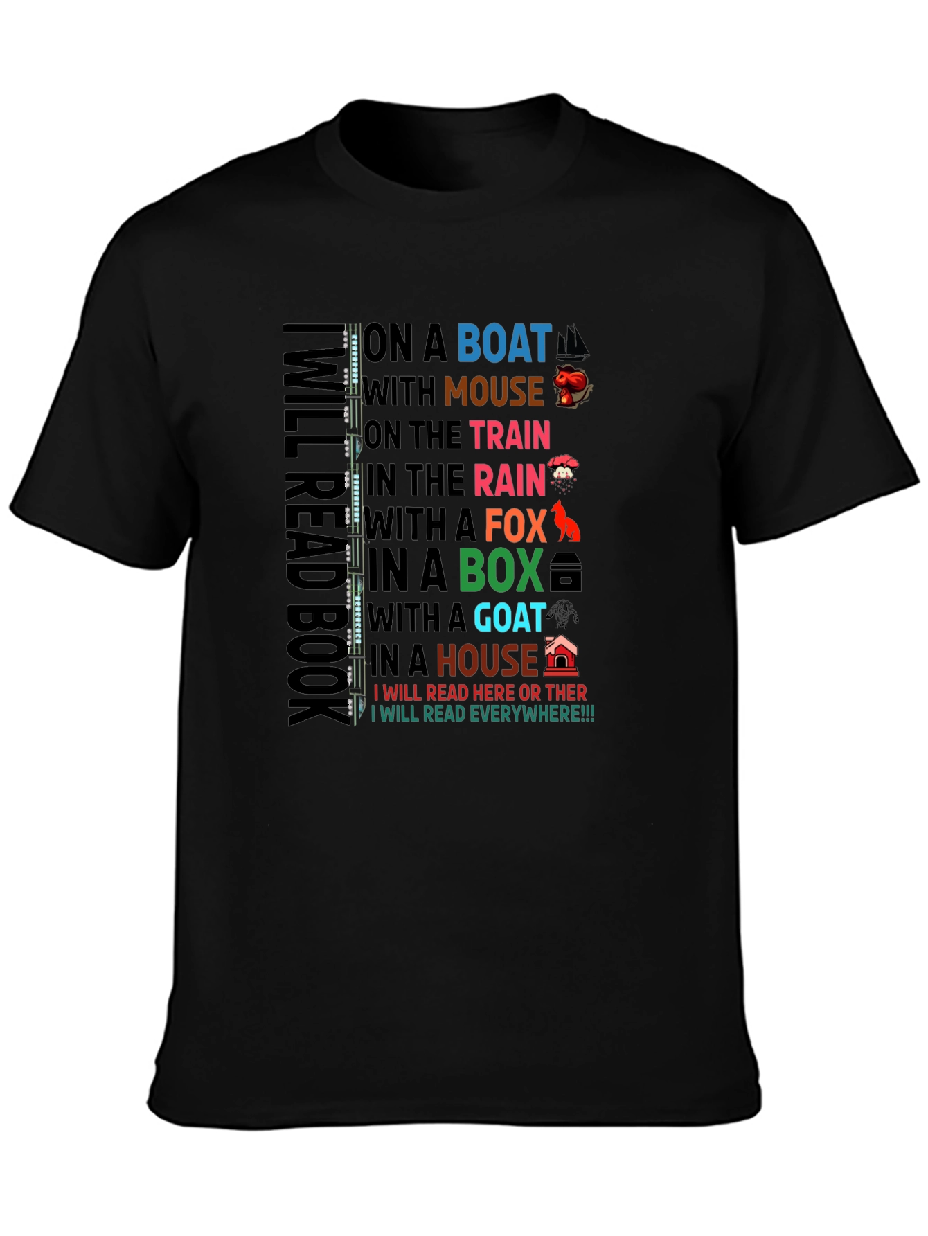 Camiseta Negra I Will Read Everywhere!!!
