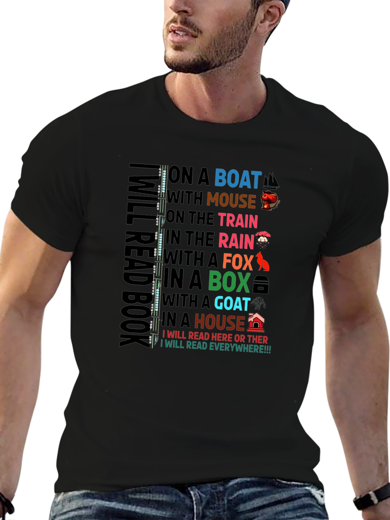 Camiseta Negra I Will Read Everywhere!!!