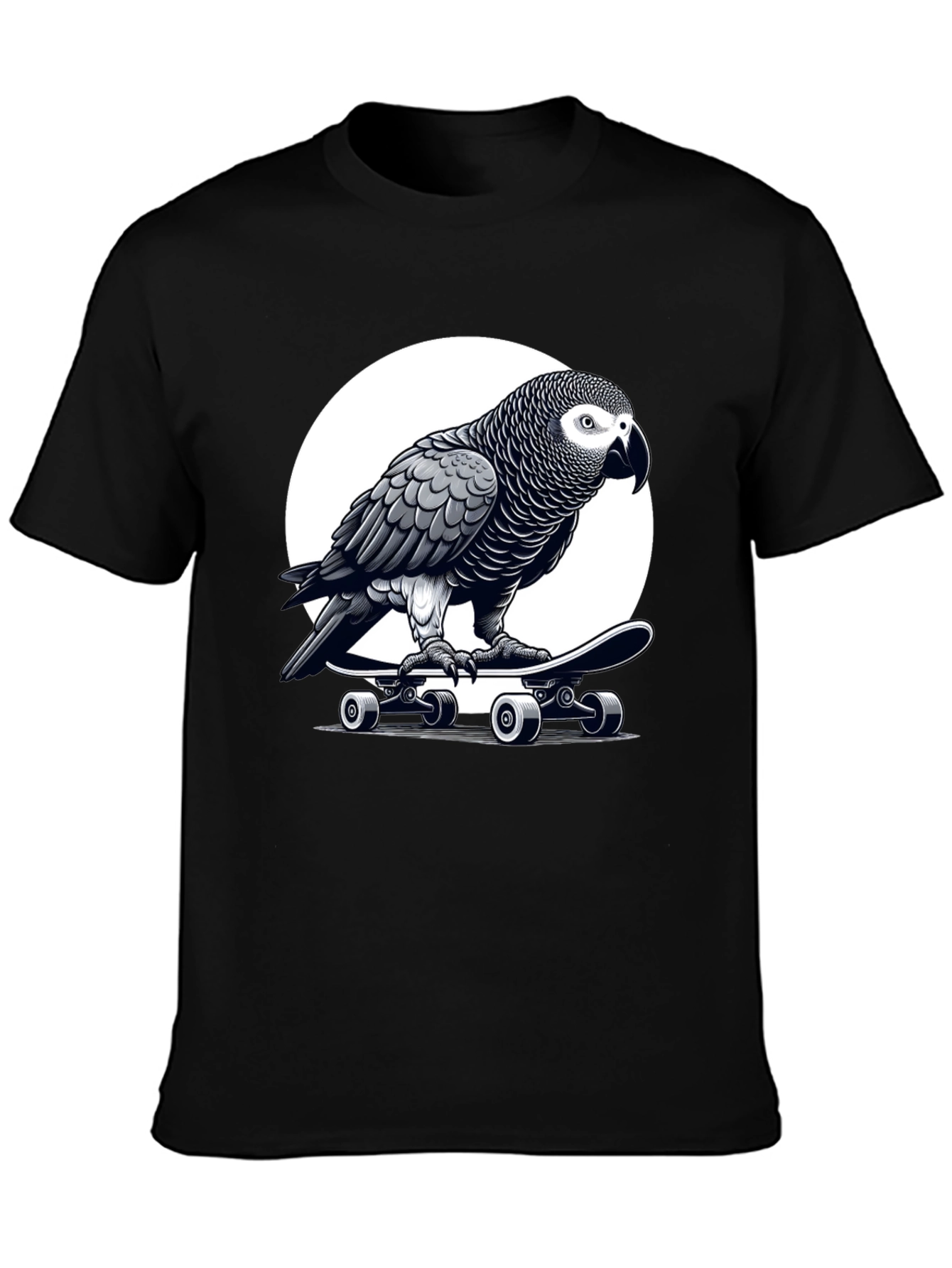 Camiseta Negra con Loro Skater