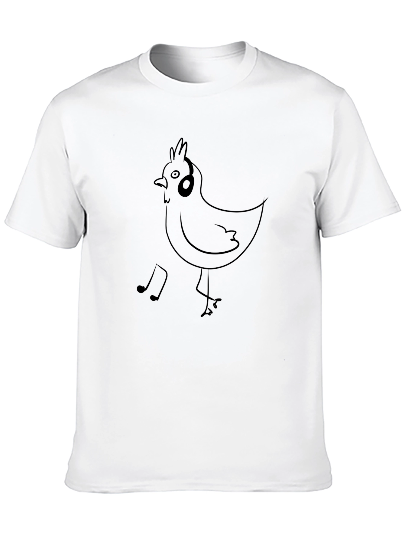 Camiseta Negra con Diseño de Pollo Musical