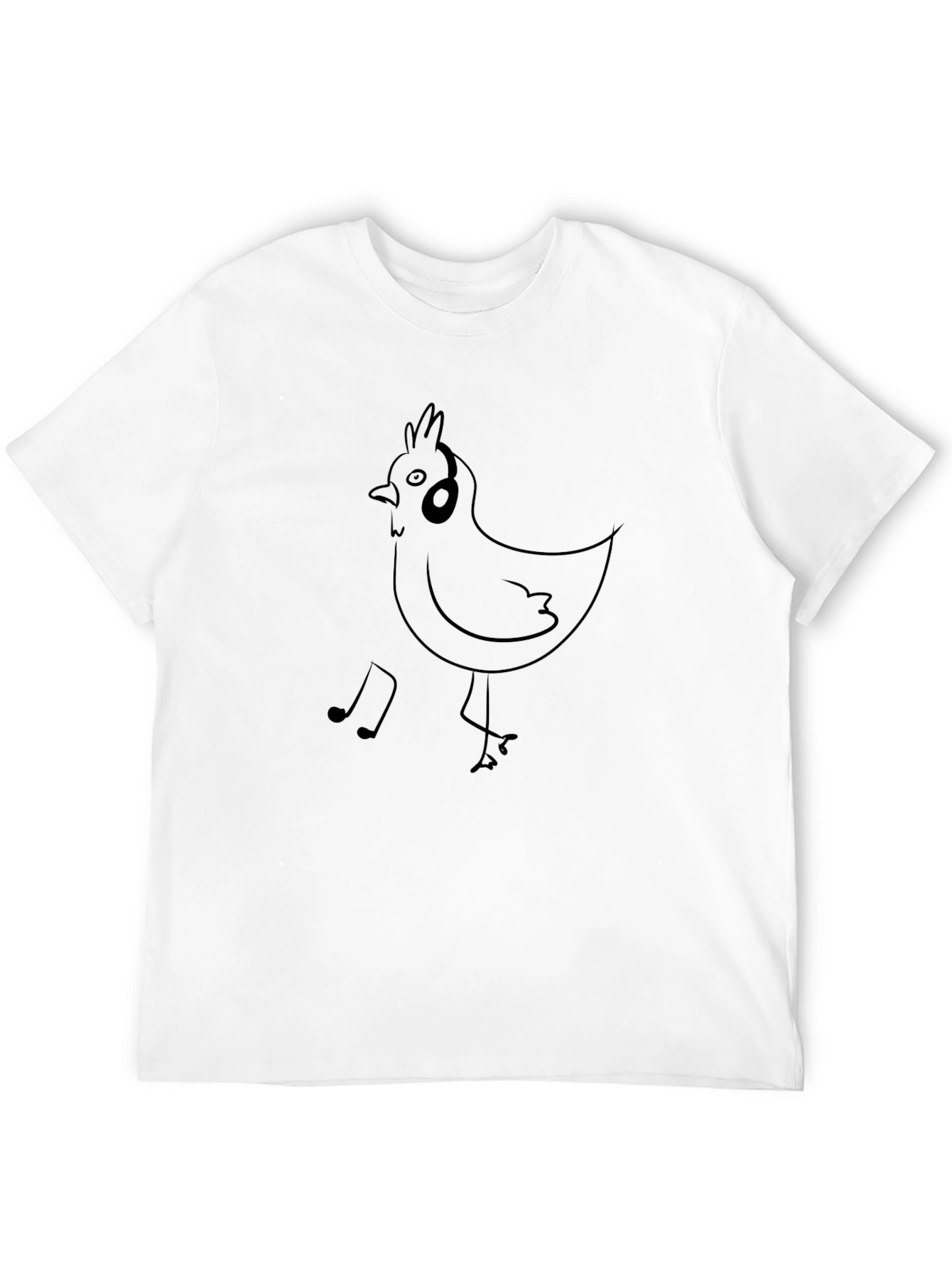 Camiseta Negra con Diseño de Pollo Musical