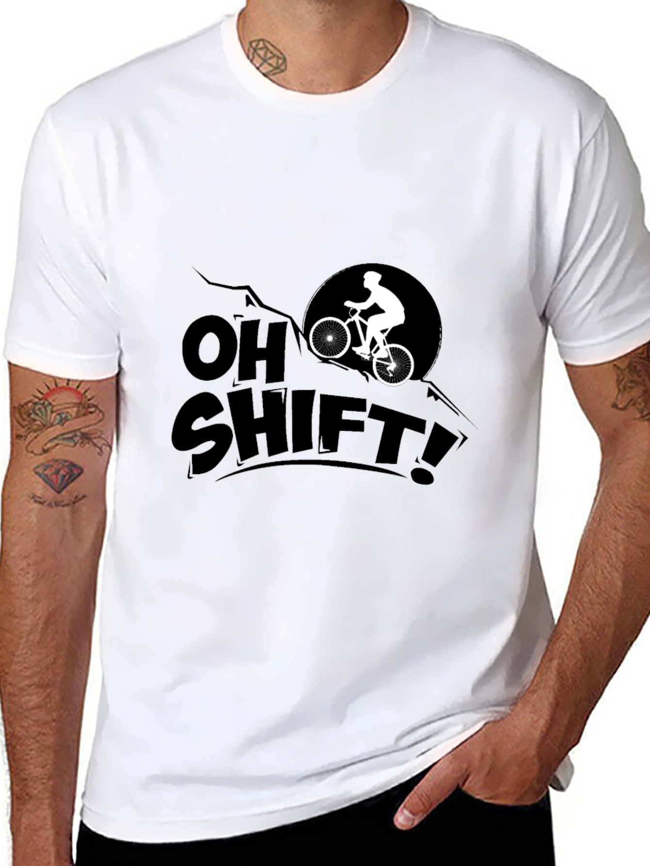 Camiseta Negra Oh Shift! Ciclismo Montaña